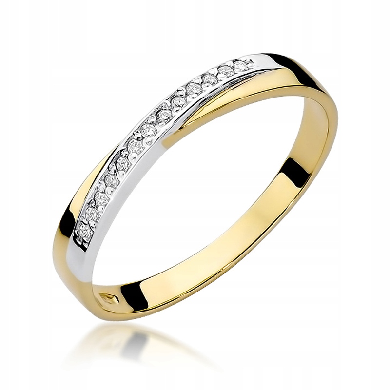 Zlatý prsten 585 s brilianty 0,07 ct bílé zlato 14K