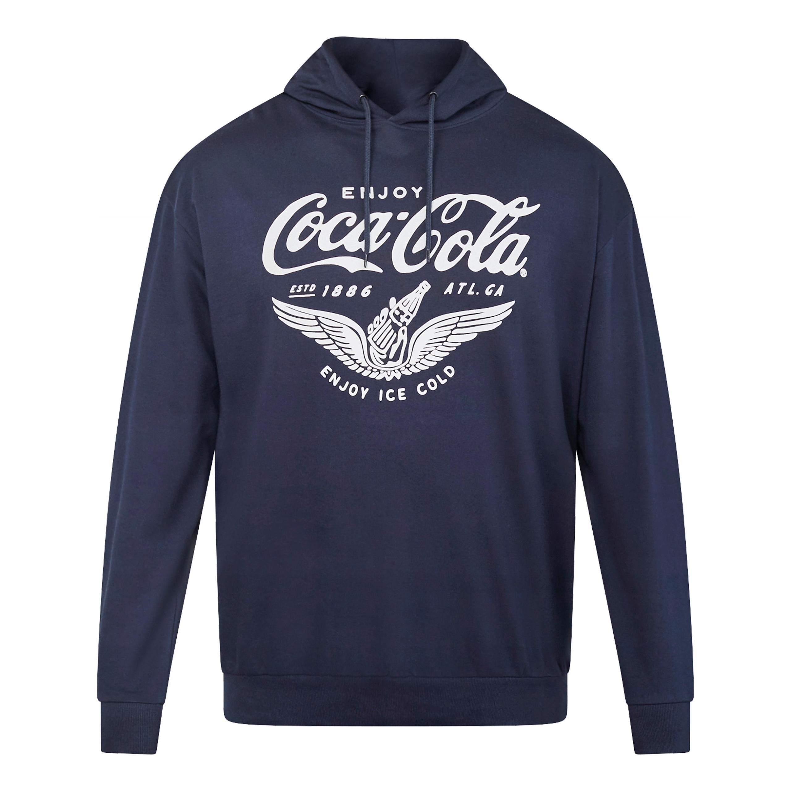 North Latitude Velké Rozměry Mikina S Kapucí Coca Cola Tmavě Modrá 4XL 154 cm