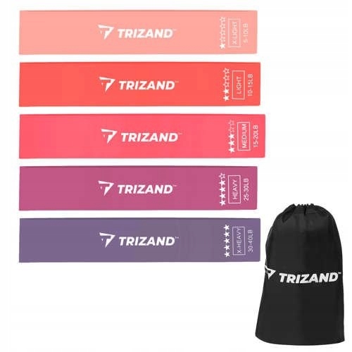 Zestaw 5 Gum do Ćwiczeń Taśmy Oporowe Band Fitness