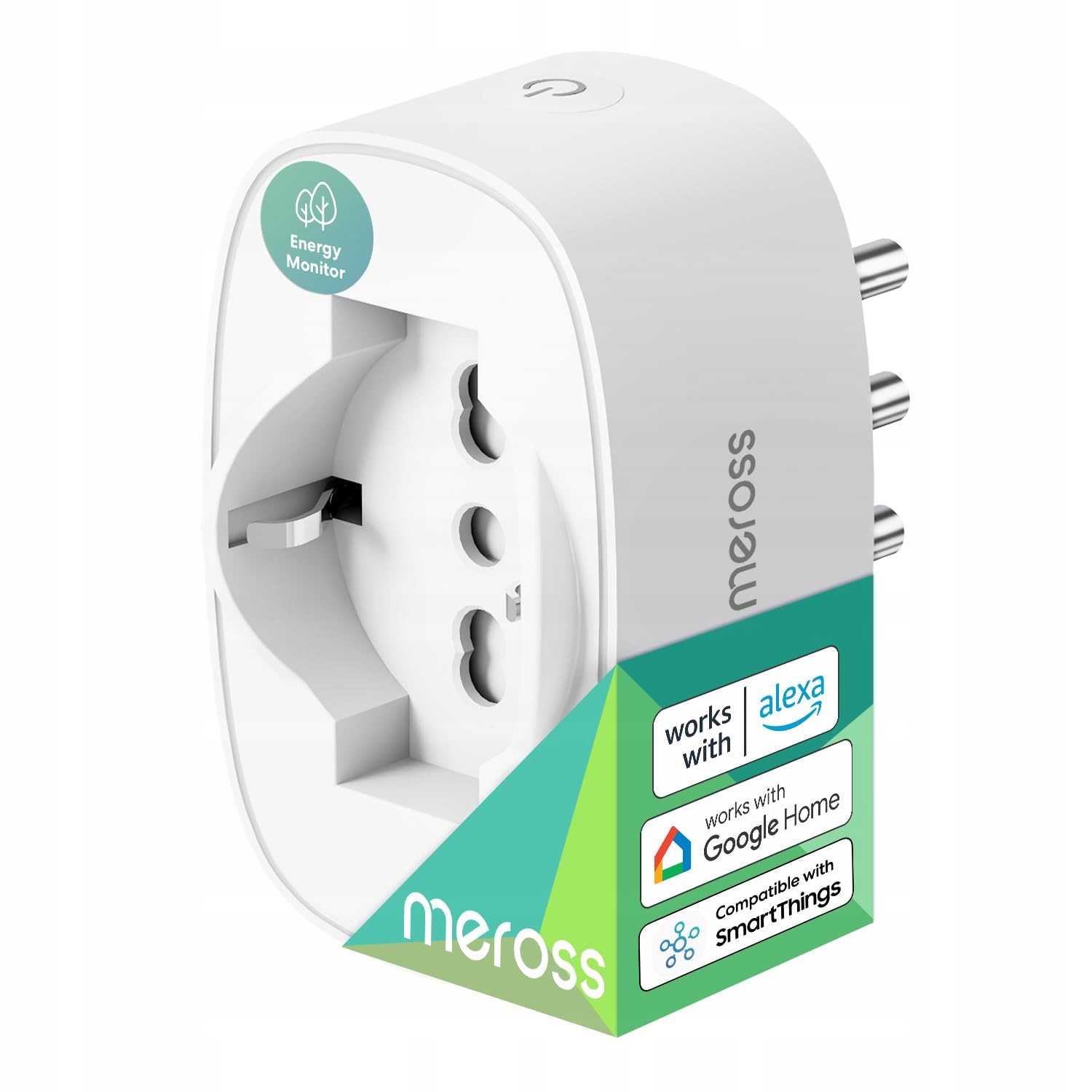 Prise connectée Meross (types C, F et L) avec indicateur de consommation, 16 A, compatible avec Alexa, Google Home et SmartThings, commande vocale et à distance, 3840 W, 1 pièce