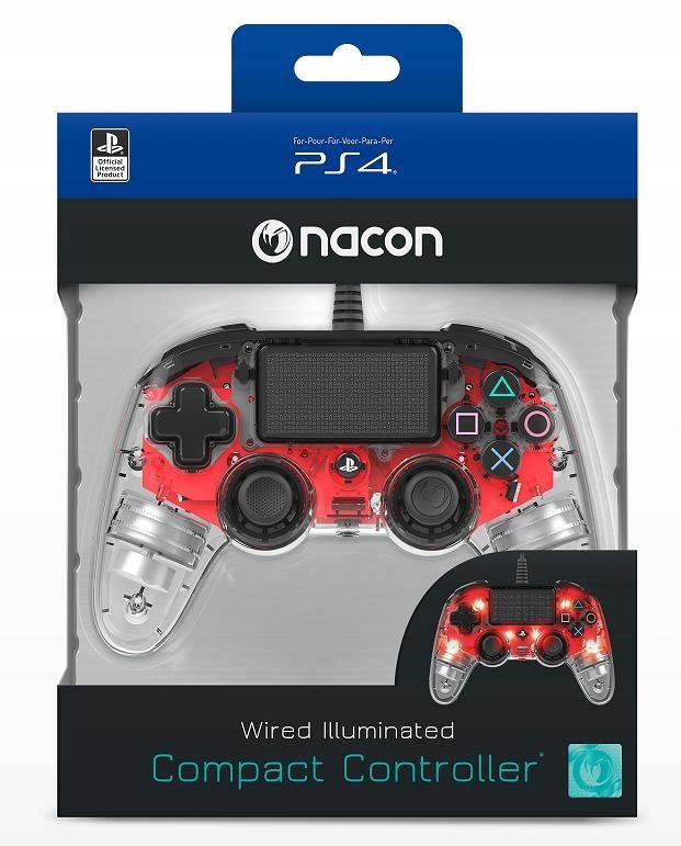 Nacon Wired Compact Controller ovladač pro PlayStation 4 průhledný…