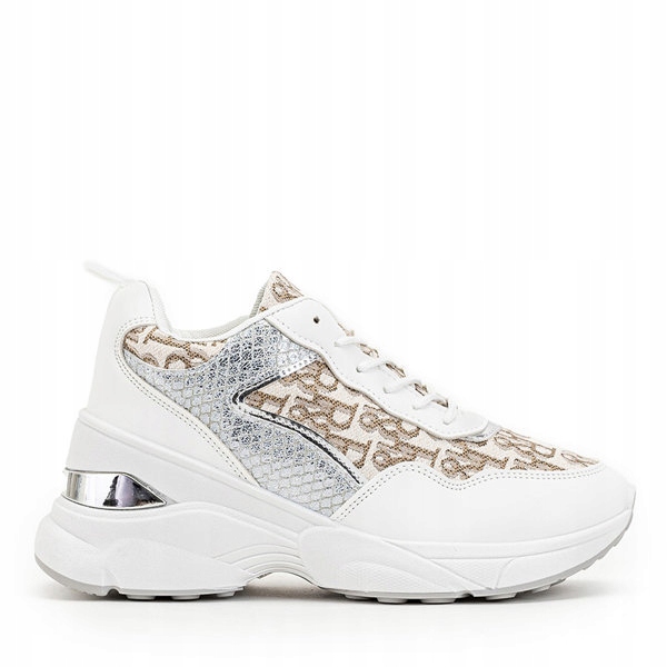 

Białe Damskie Sneakersy Ukryty Koturn Suwill 38