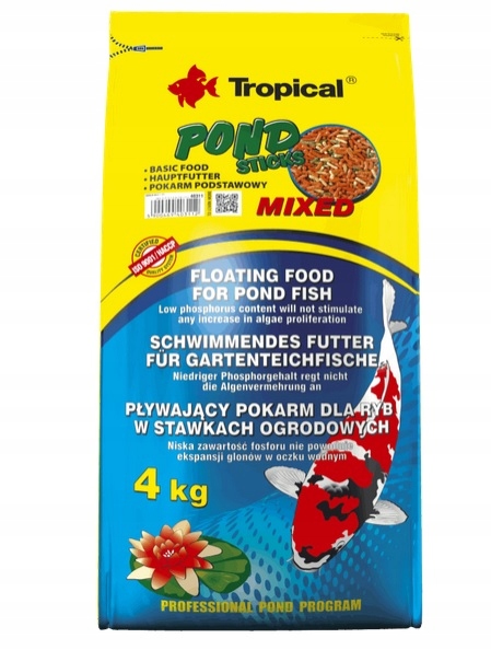 Tropical Koi & Goldfish Mixed Sticks 50L Pałeczki Dla Ryb Stawowych Oczko