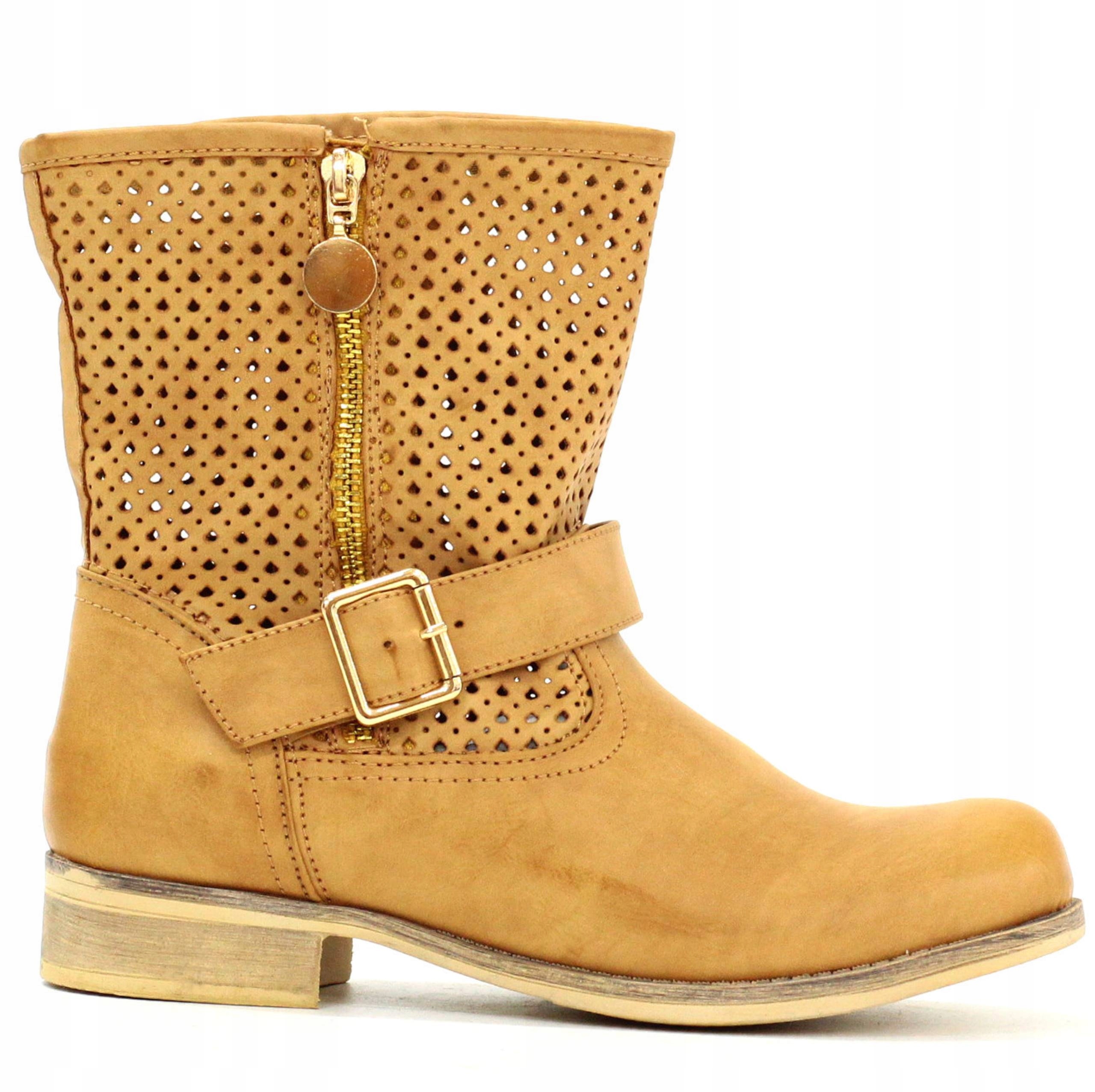 BOTKI DAMSKIE BUTY AŻUROWE BUTY PŁASKIE WIOSENNE Kod producenta HX06BEIGE