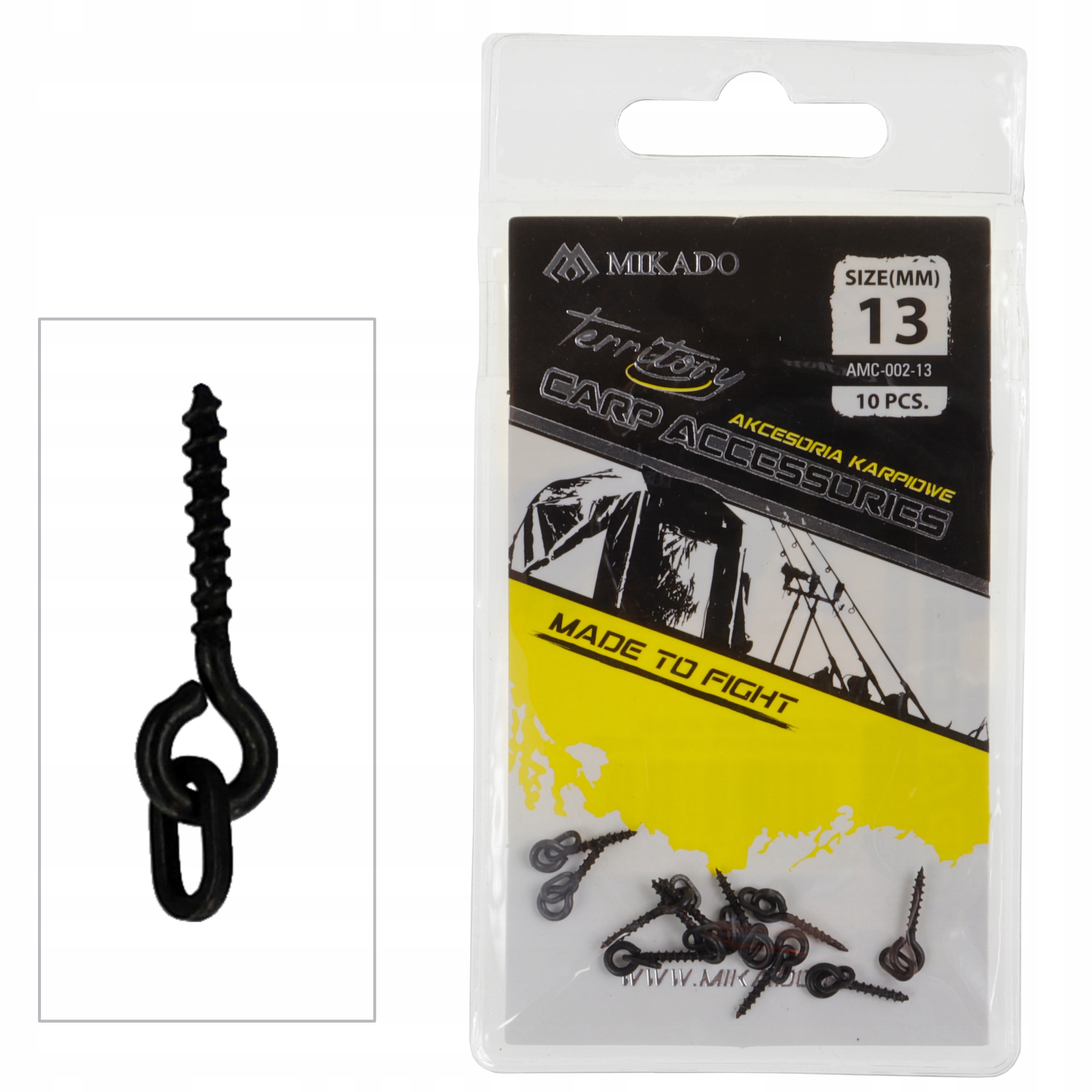 

Wkręt z kółkiem Mikado do kulek przynęt 13mm 10szt