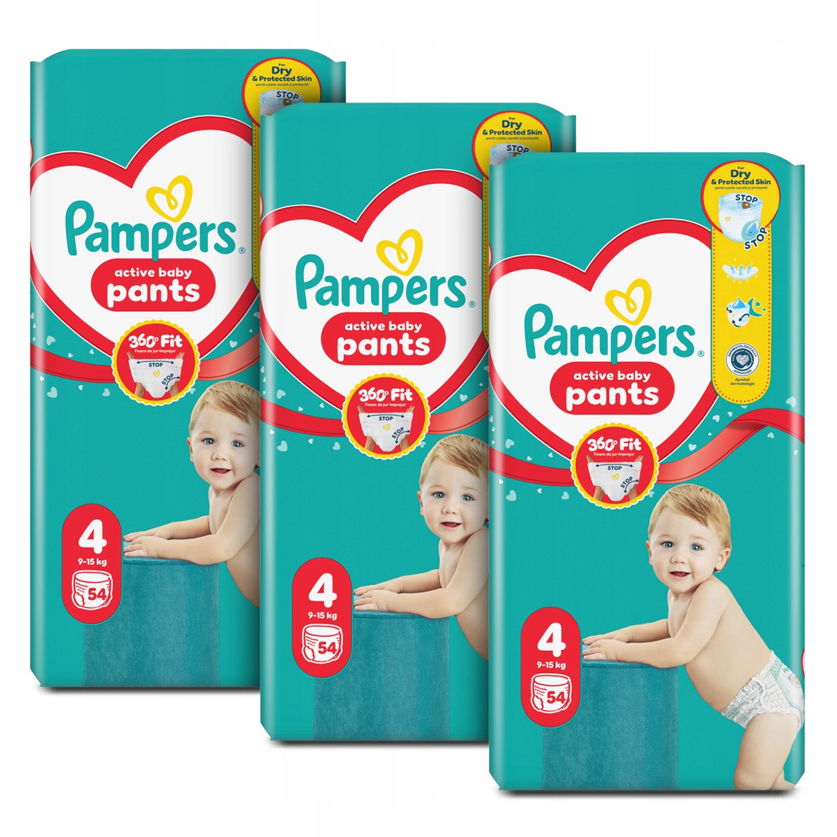 Pampers Active Baby Pants rozmiar 4, 2x 54 szt., 9-15 kg Pieluchomajtki