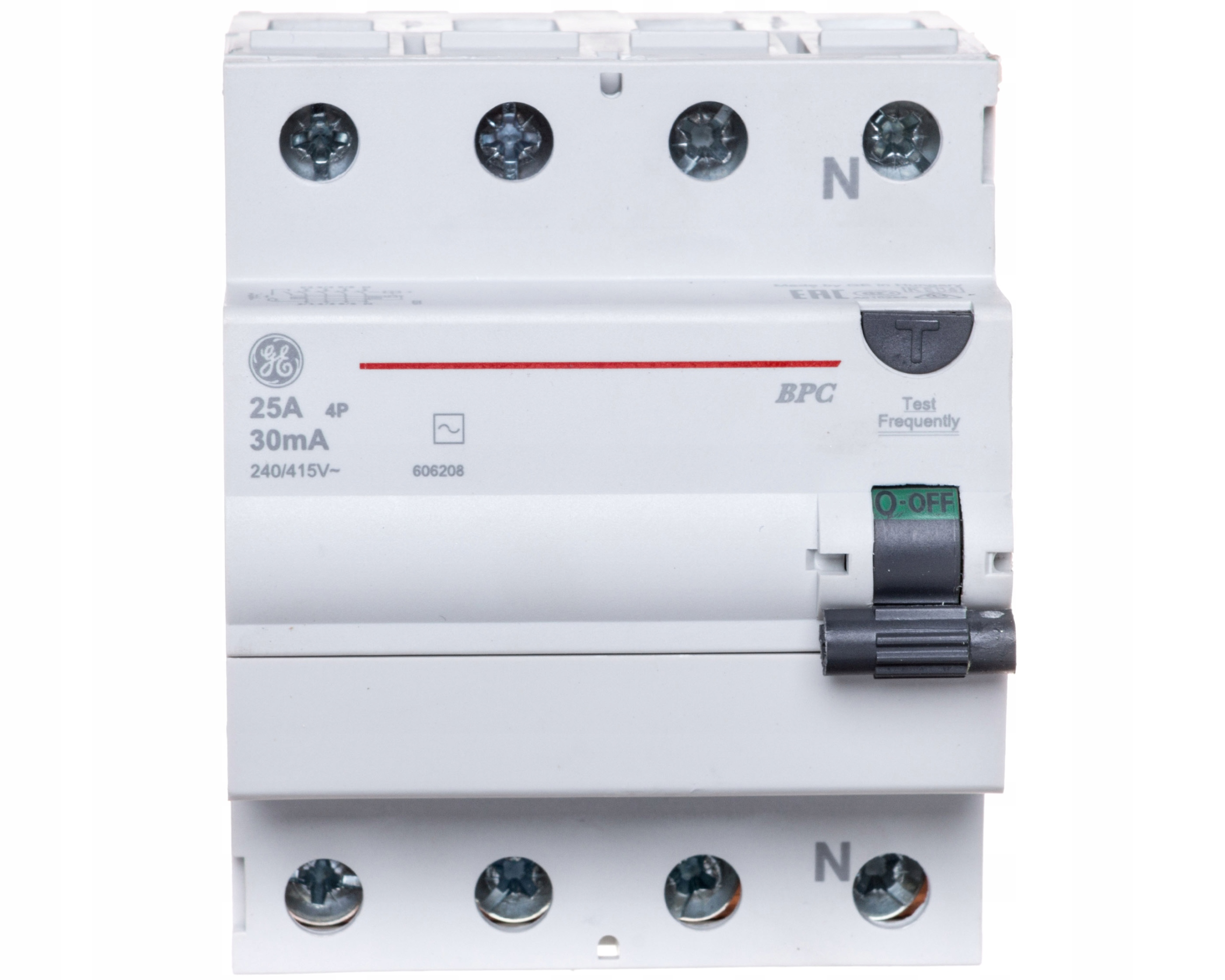 Wyłącznik różnicowoprądowy General Electric 415 V IP20 25 A 606208