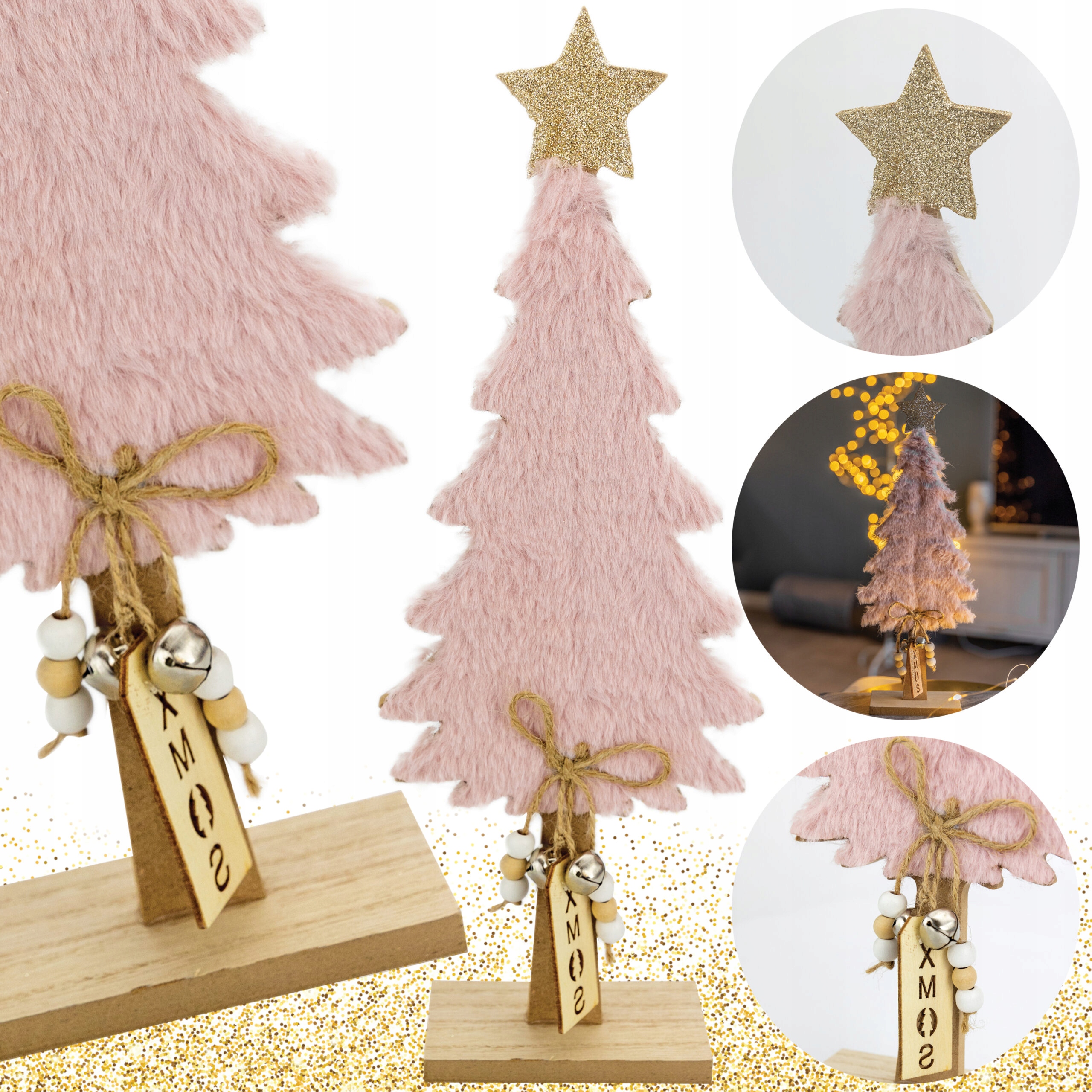 ŚWIATECZNA DEKORACJA CHOINKA ŚWIĄTECZNA OZDOBA FIGURKA Z DREWNA STOJĄCA EAN (GTIN) 5904238416617