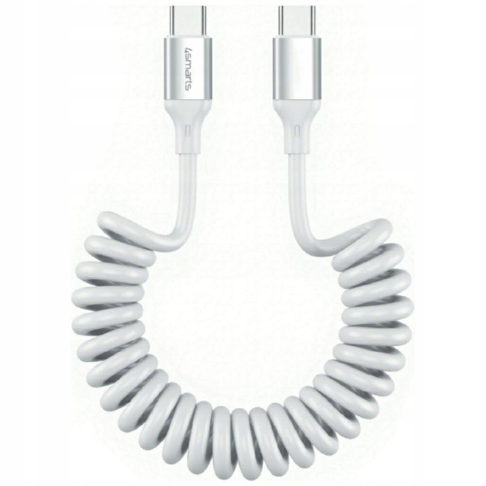 Kabel 4smarts spiralny Usb-c do Usb-c 240W biały