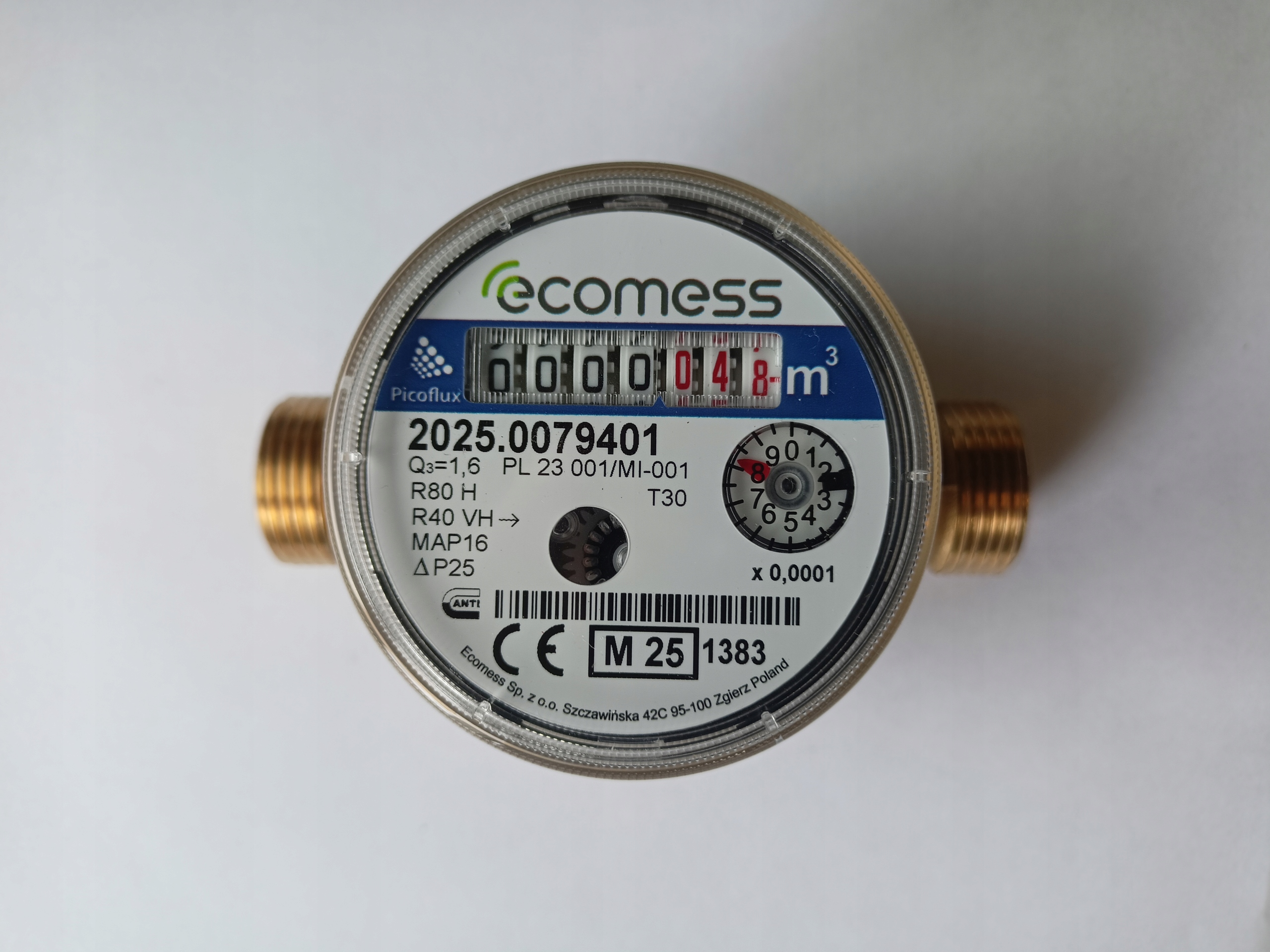 Wodomierz,licznik wody Ecomess DN15 Leg. 2025