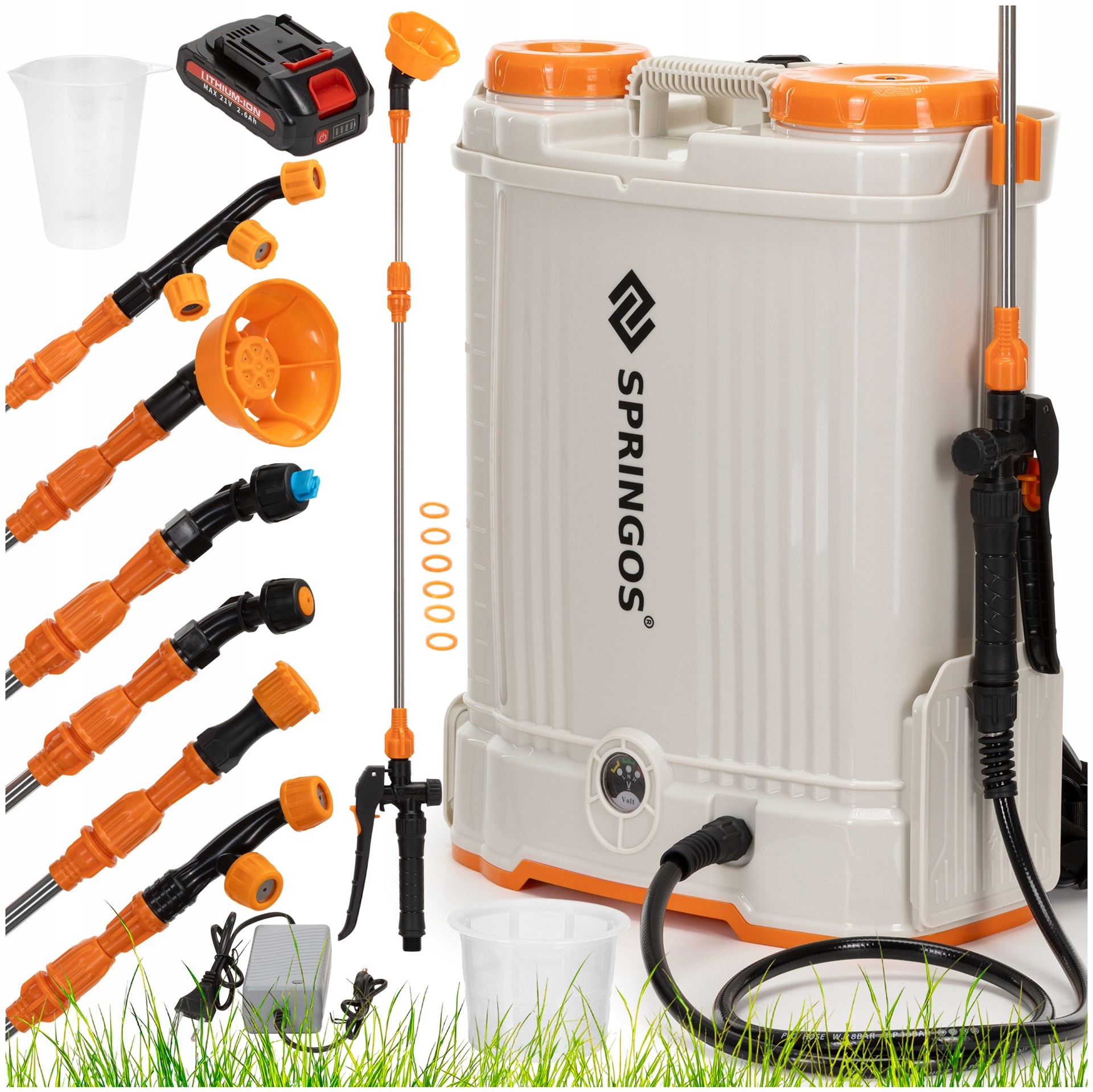 Akumulátorový Postřikovač 21V Batohový Elektrický 16 L Zahradní 6 Trysek