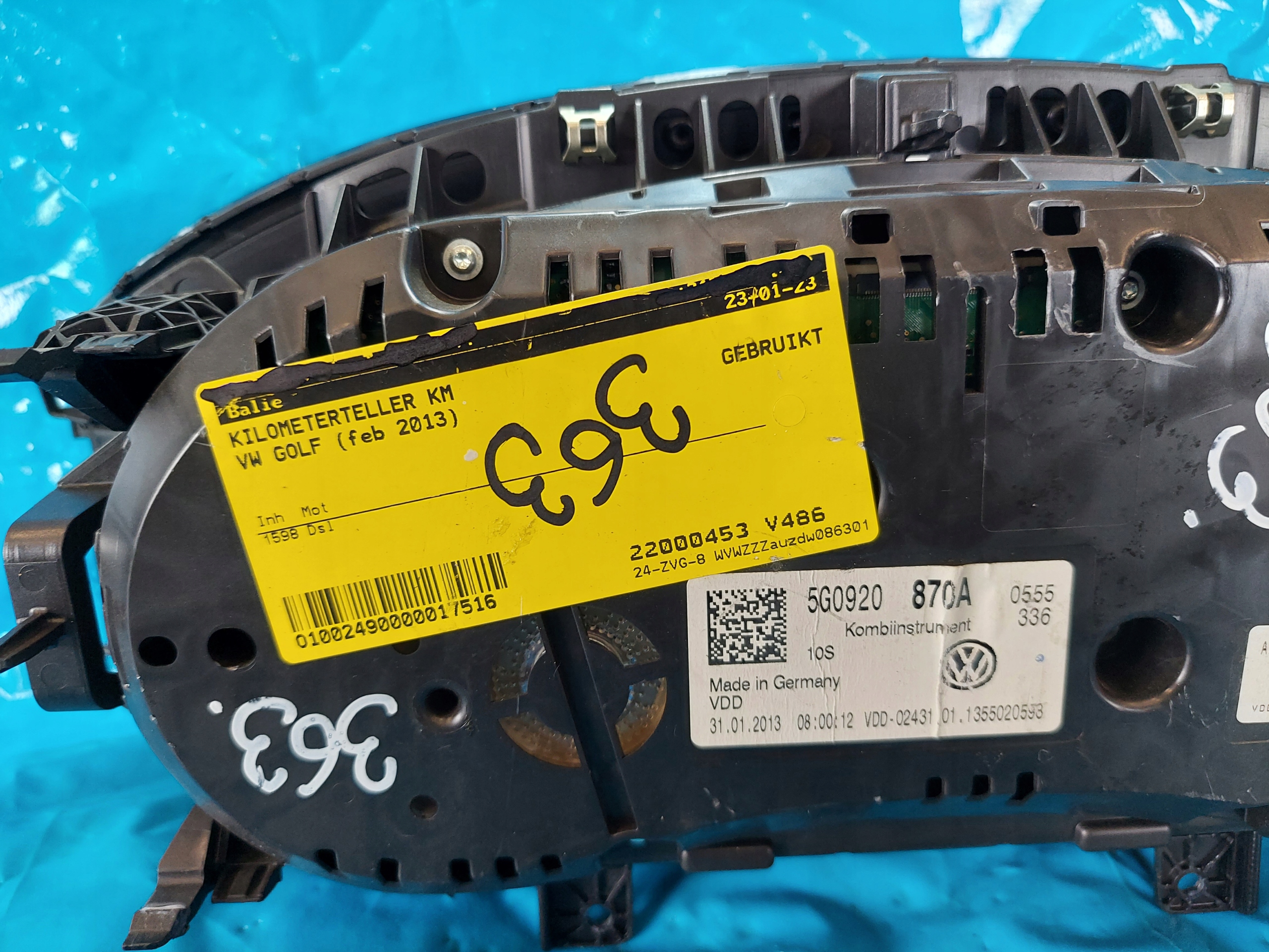 dials clock GOLF VII 1.6 TDI 5G0920870A