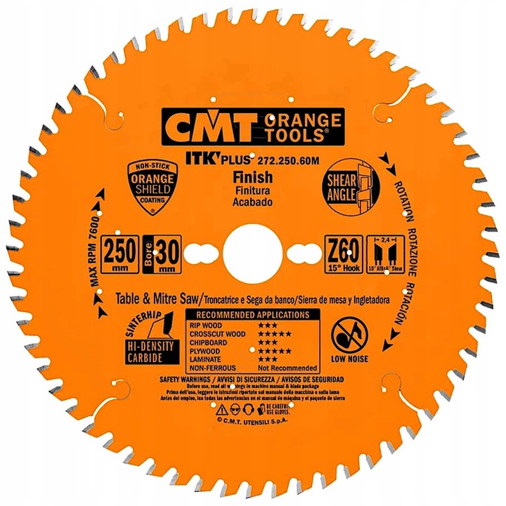 Cmt Piła Do Cięcia Wzdłużnego Poprzeczne 250MM 272.250.60M 250x30 mm 60Z