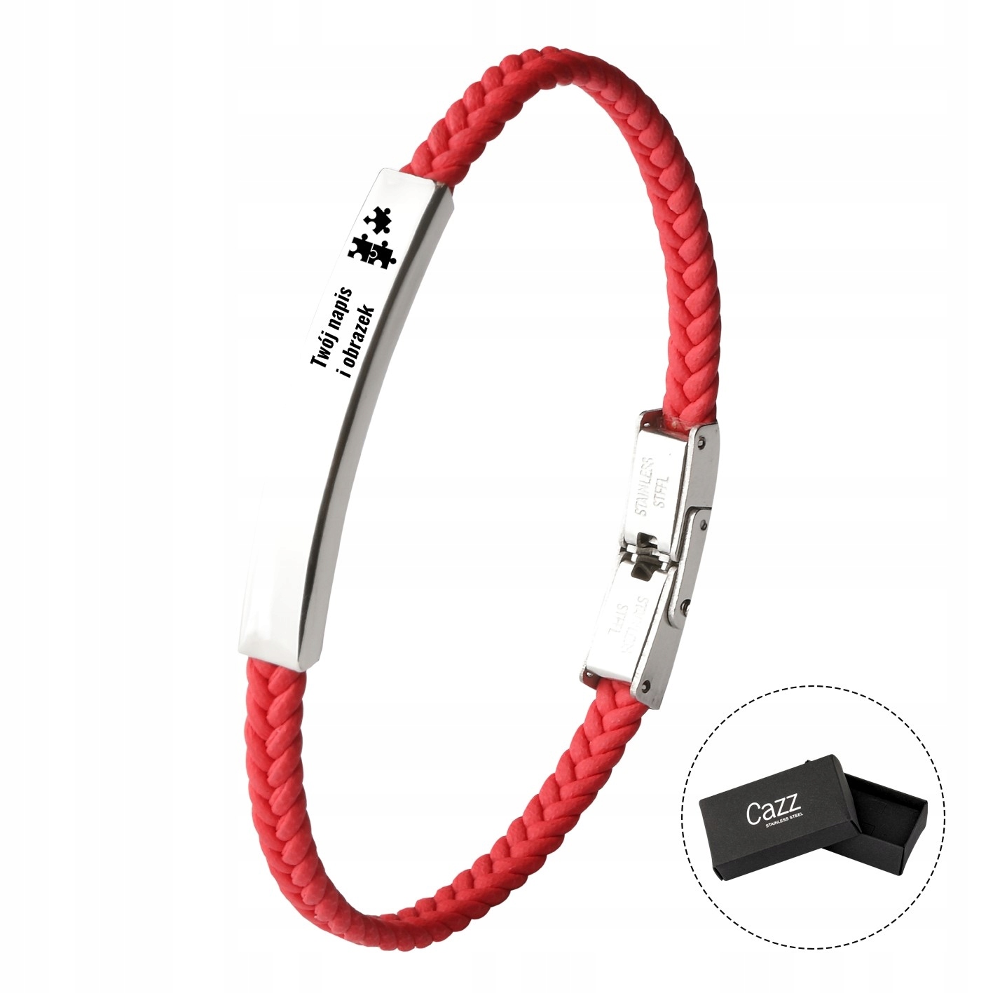 

Bransoletka warkocz stal 316L Grawer 2