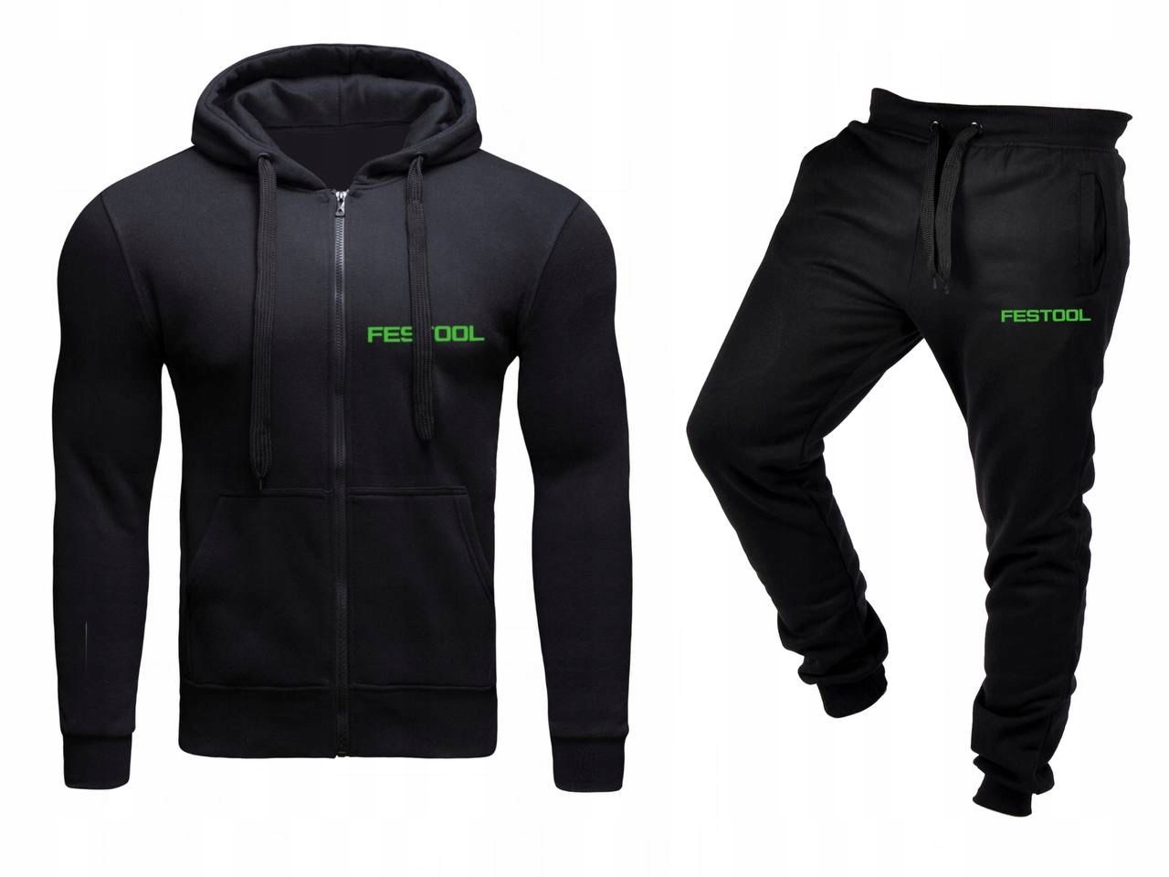 Tepláková Souprava Teplákovka Festool Pánská Rozepínací Černá XL