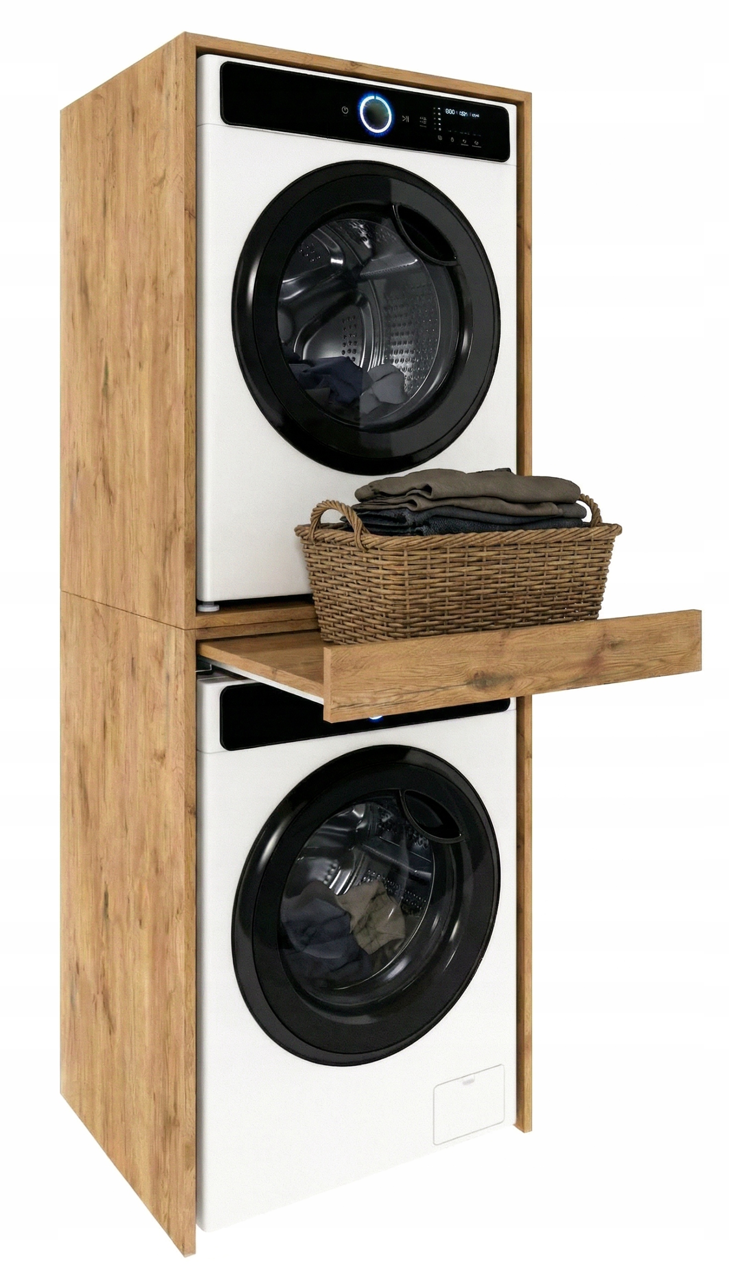 Skříňka na pračku a sušičku Sloupek Výsuvná police Dub Lancelot 184x66x64