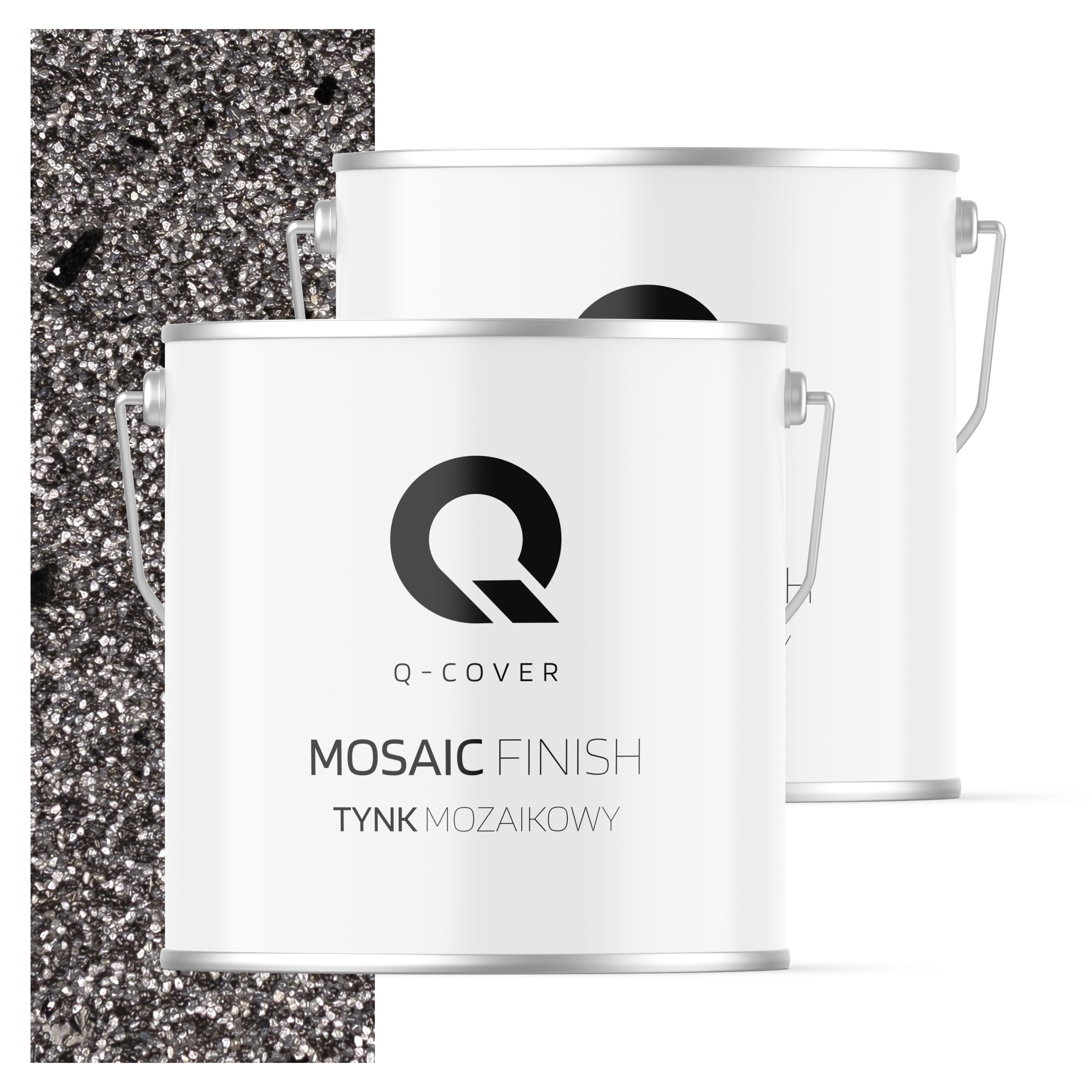 Mozaiková pryskyřičná omítka 7 kg Vnitřní barva Šedá tmavá s černou slídou M44