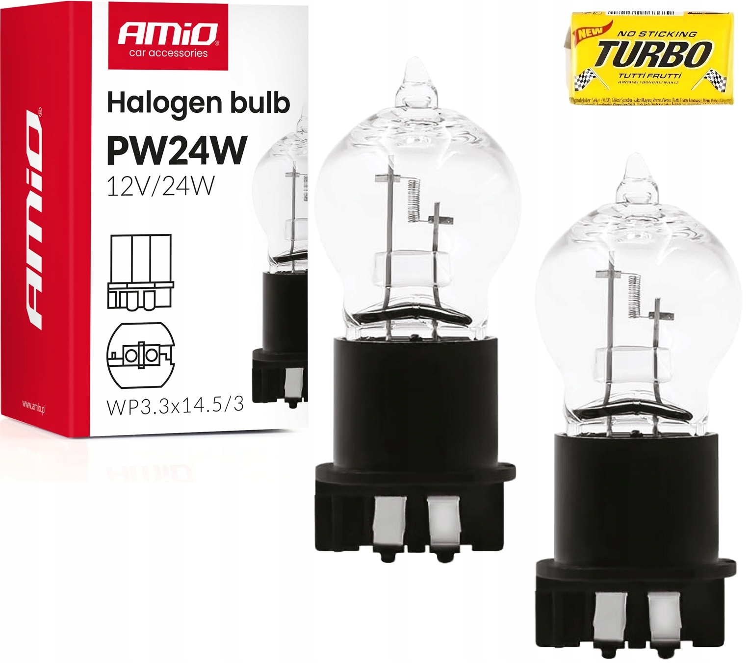 2x Żarówki żarówka PW24W WP3.3x14.5-3 24W 12V do auta samochodu samochodowe