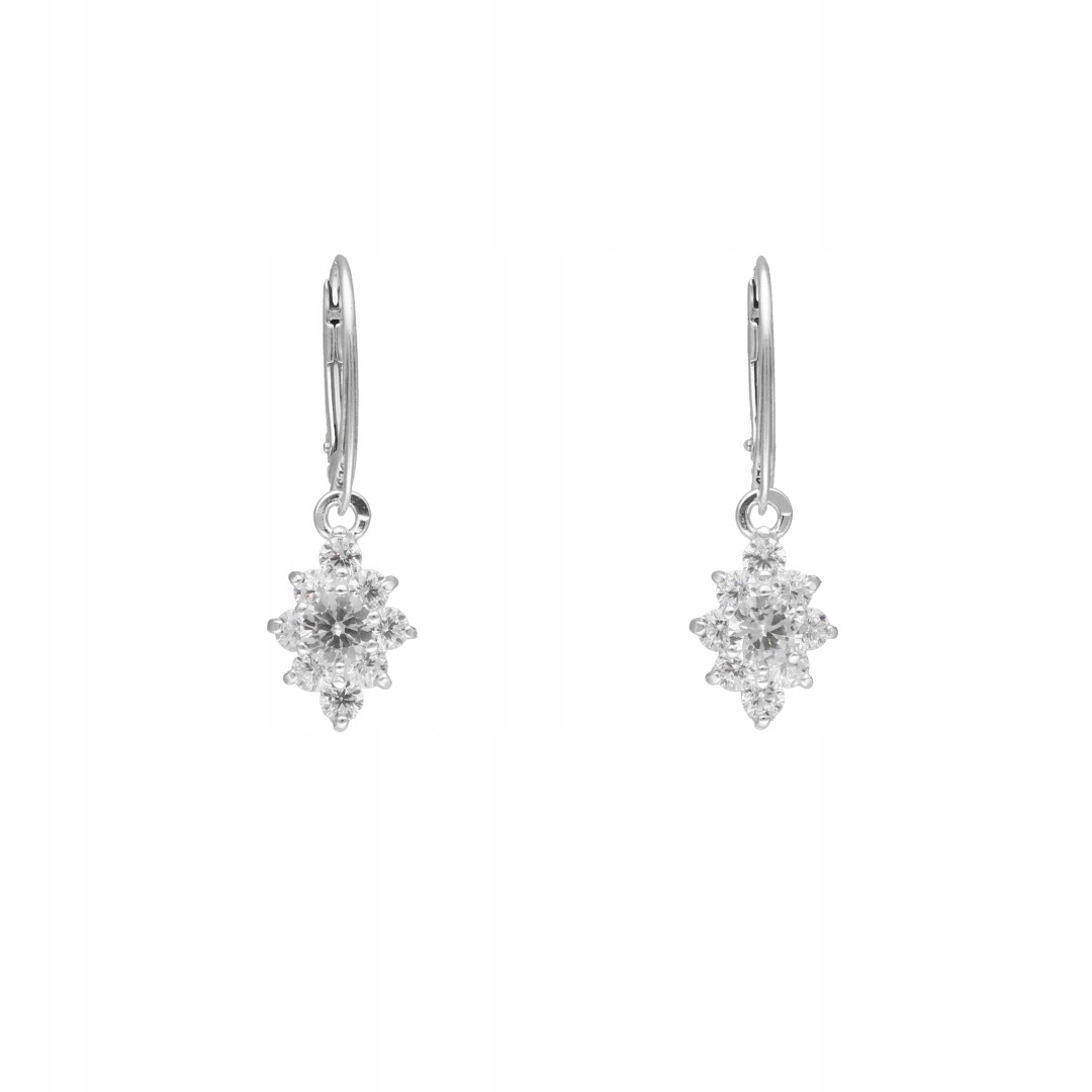 Náušnice markýzy s bílými zirkony stříbro