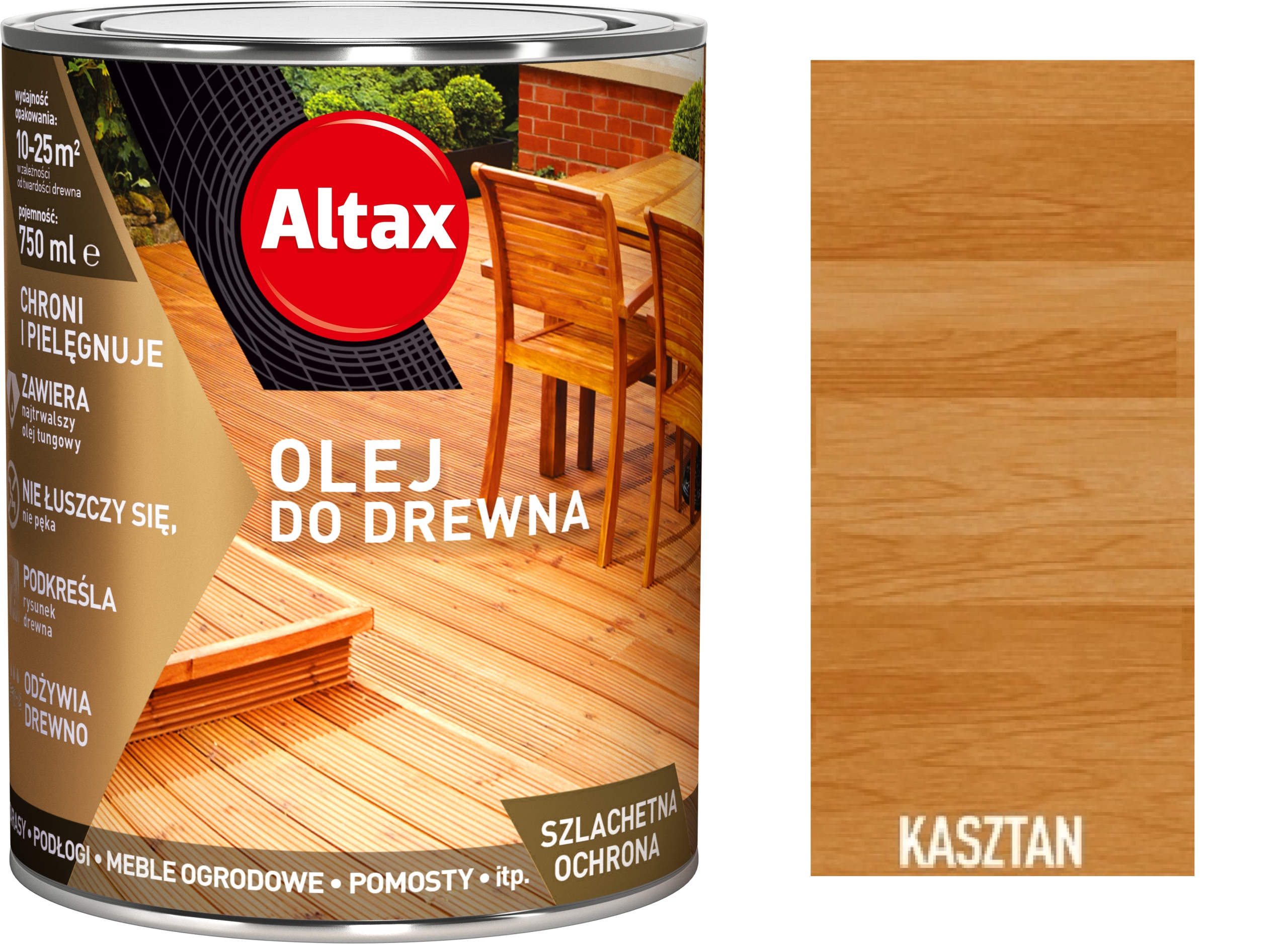 

Altax olej do drewna mebli tarasów 0,75L Kasztan