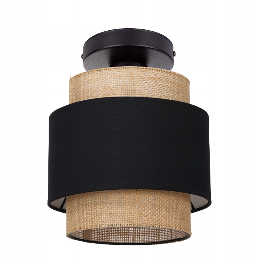 Stropní Svítidlo Stropní Svítidlo Juta Černá S Dvojitým Stínítkem