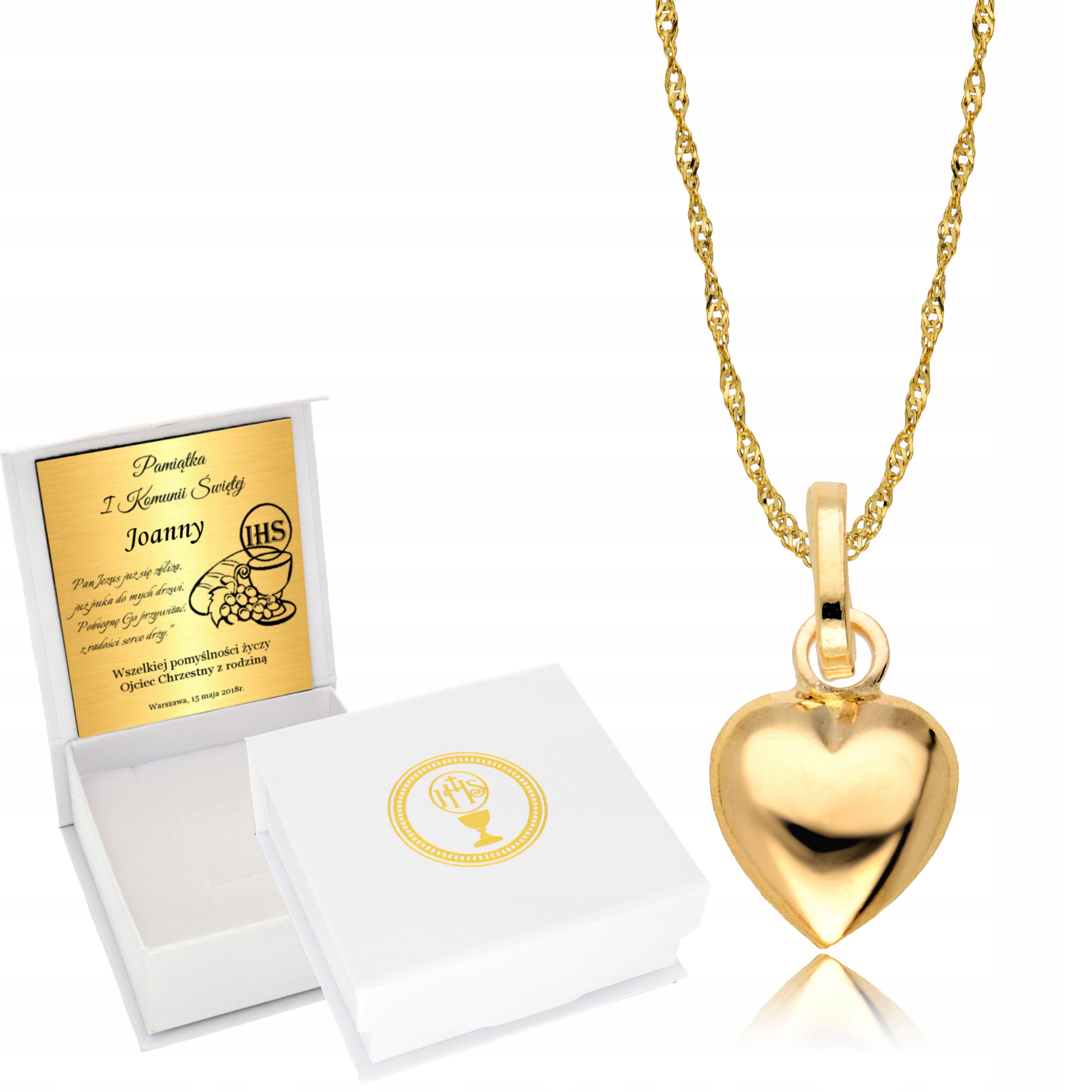

Złoty Łańcuszek 585 Pełne Serce Serduszko Grawer
