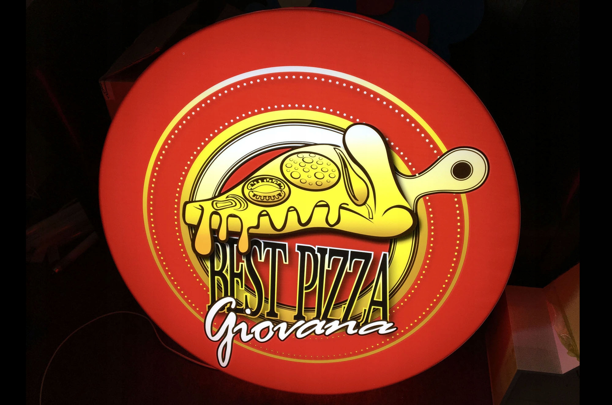 Kaseton reklamowy LED okrągły z plexi GRAFIKA 80cm Wysokość produktu 80 cm