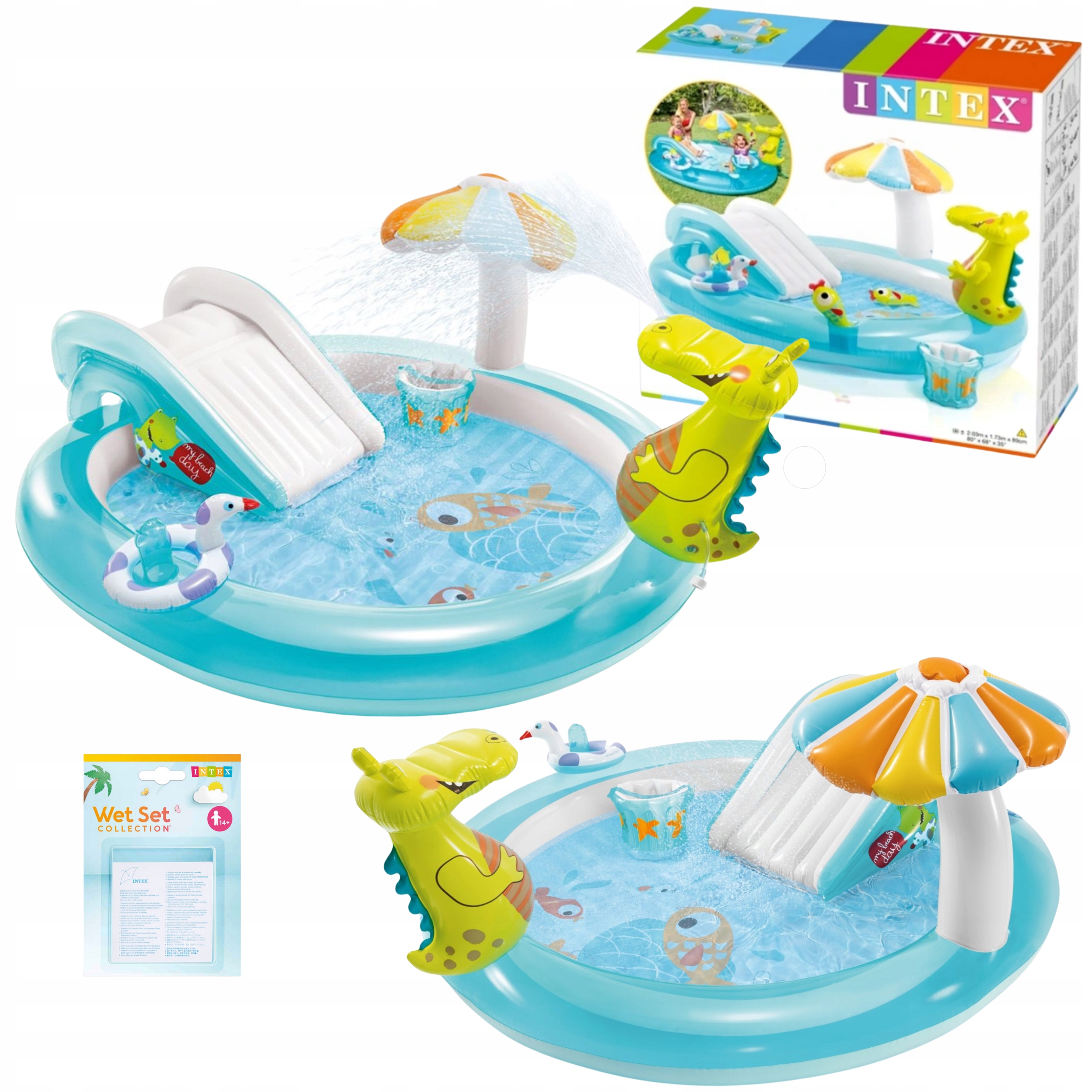 Intex 57165 Basen Dmuchany Plac Zabaw 201x170 CM 160 L Ogrodowy