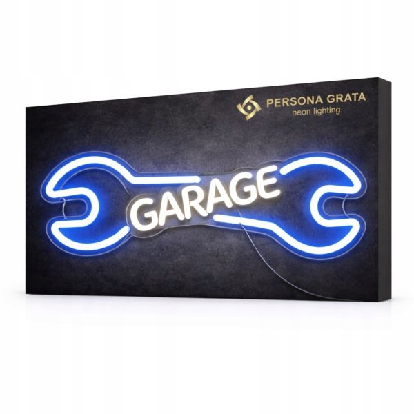 Neon LED Garage Napis Garaż Warsztat Man Cave Lampka na Ścianę USB