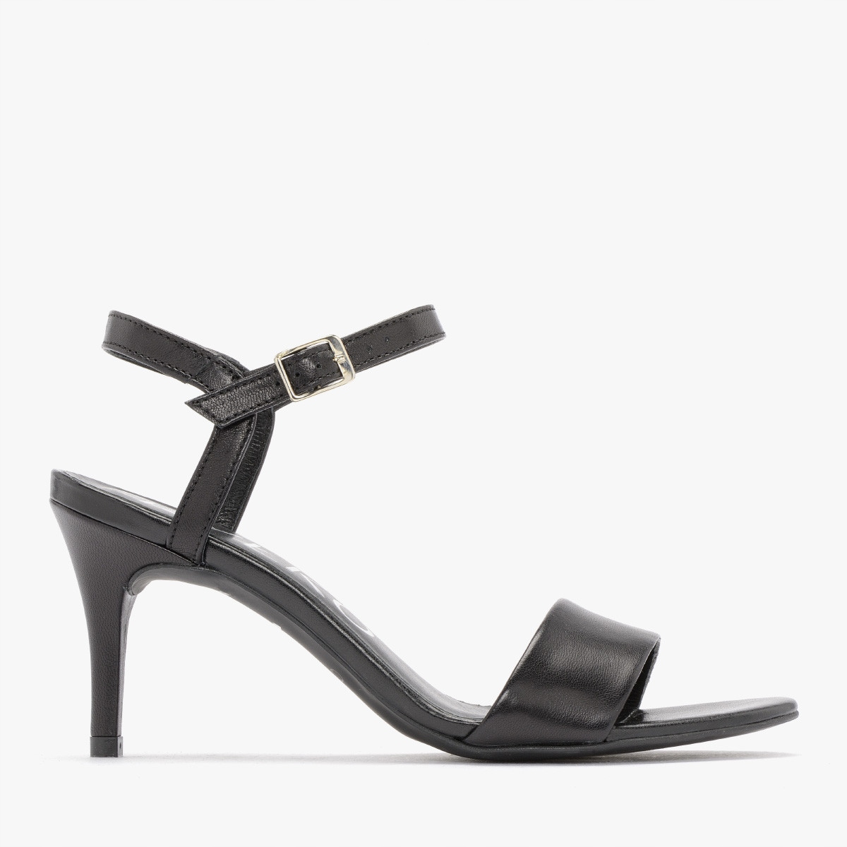 

Ryłko czarne skórzane sandały na szpilce 37