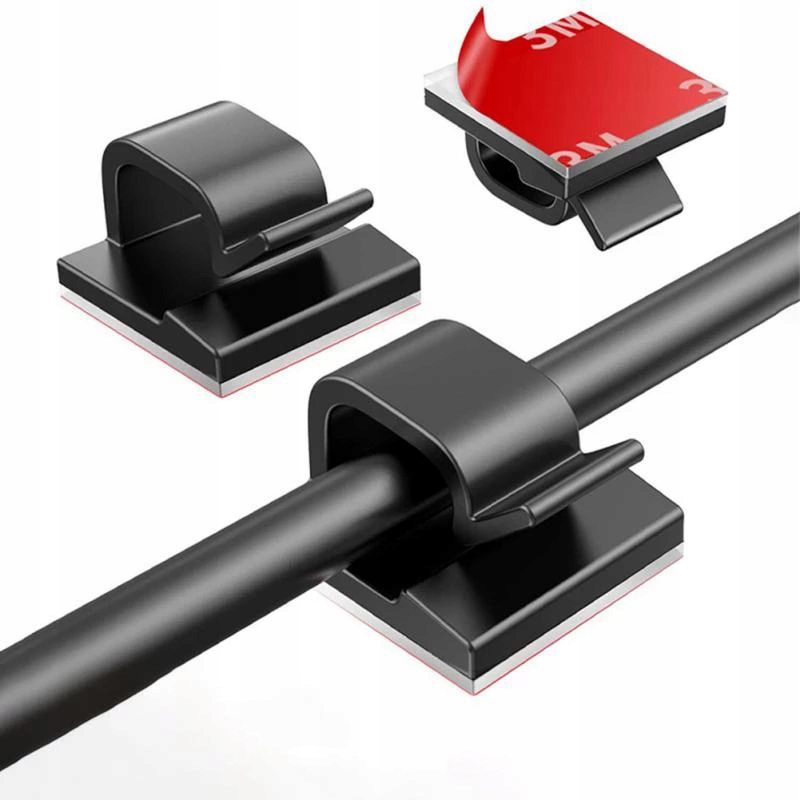 UCHWYT KLIPS ORGANIZER do KABLI 5MM ZESTAW 10x Kod producenta CABLE-CLIP-5MM-10PCS