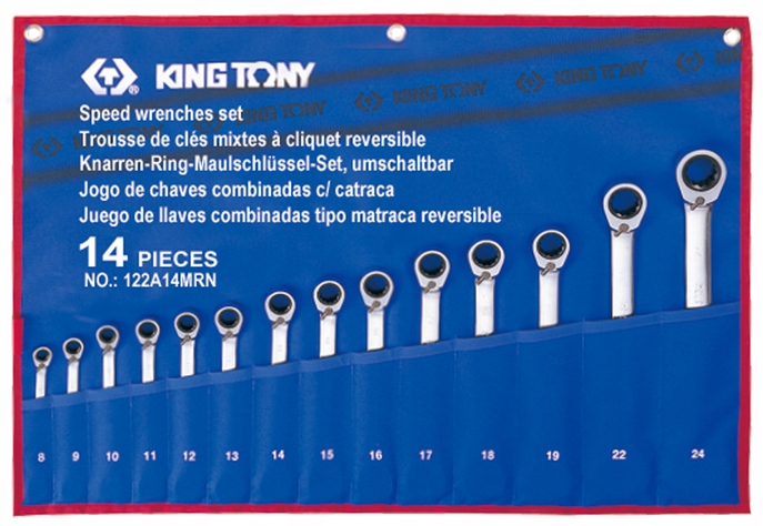 Očkoploché kľúče Hrkálka Dvojkotúčová 8-24 mm 14 ks King Tony 122A14MRN