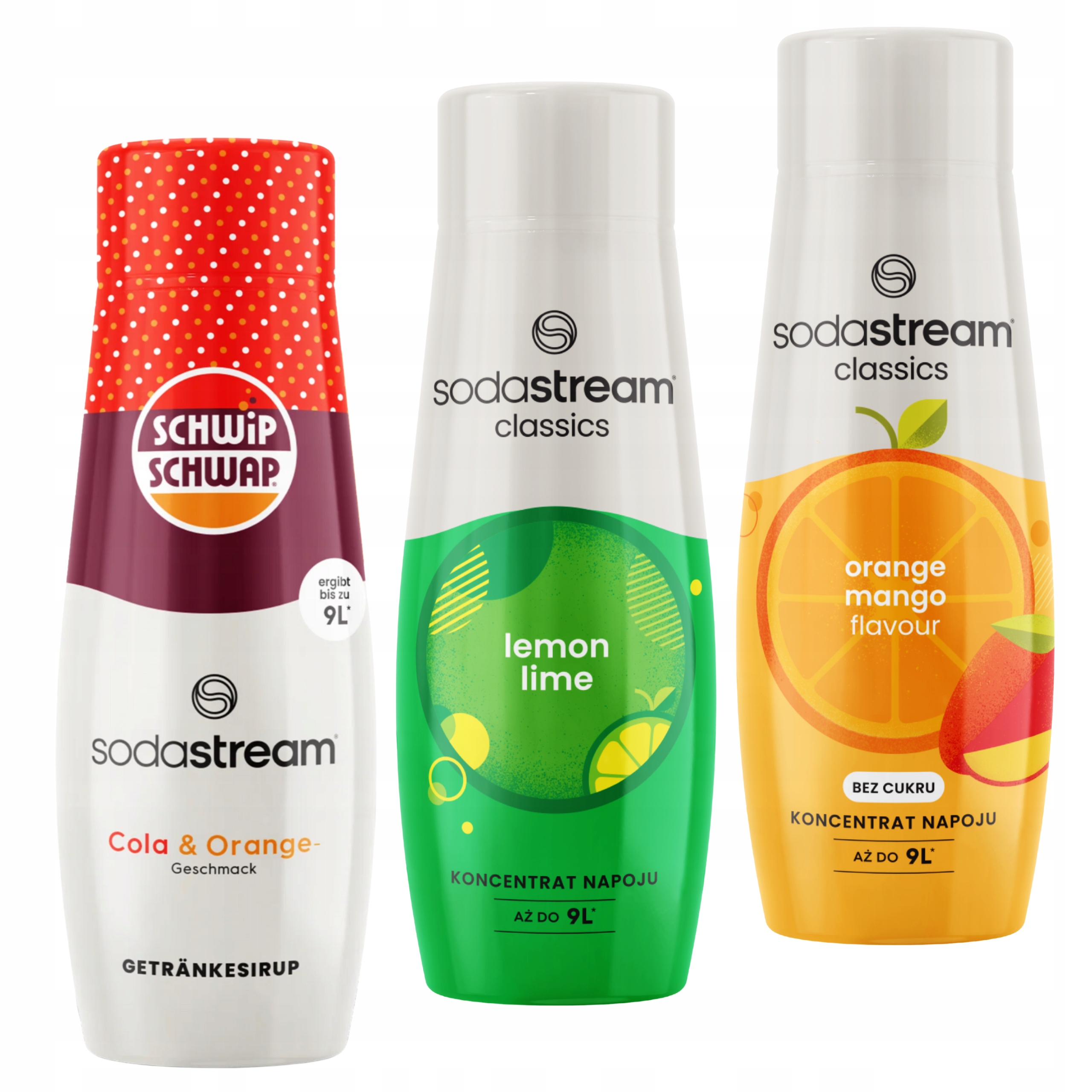 Levně Sada 3 sirupů Sodastream. Schwip Schwap LemonLime Pomeranč Mango