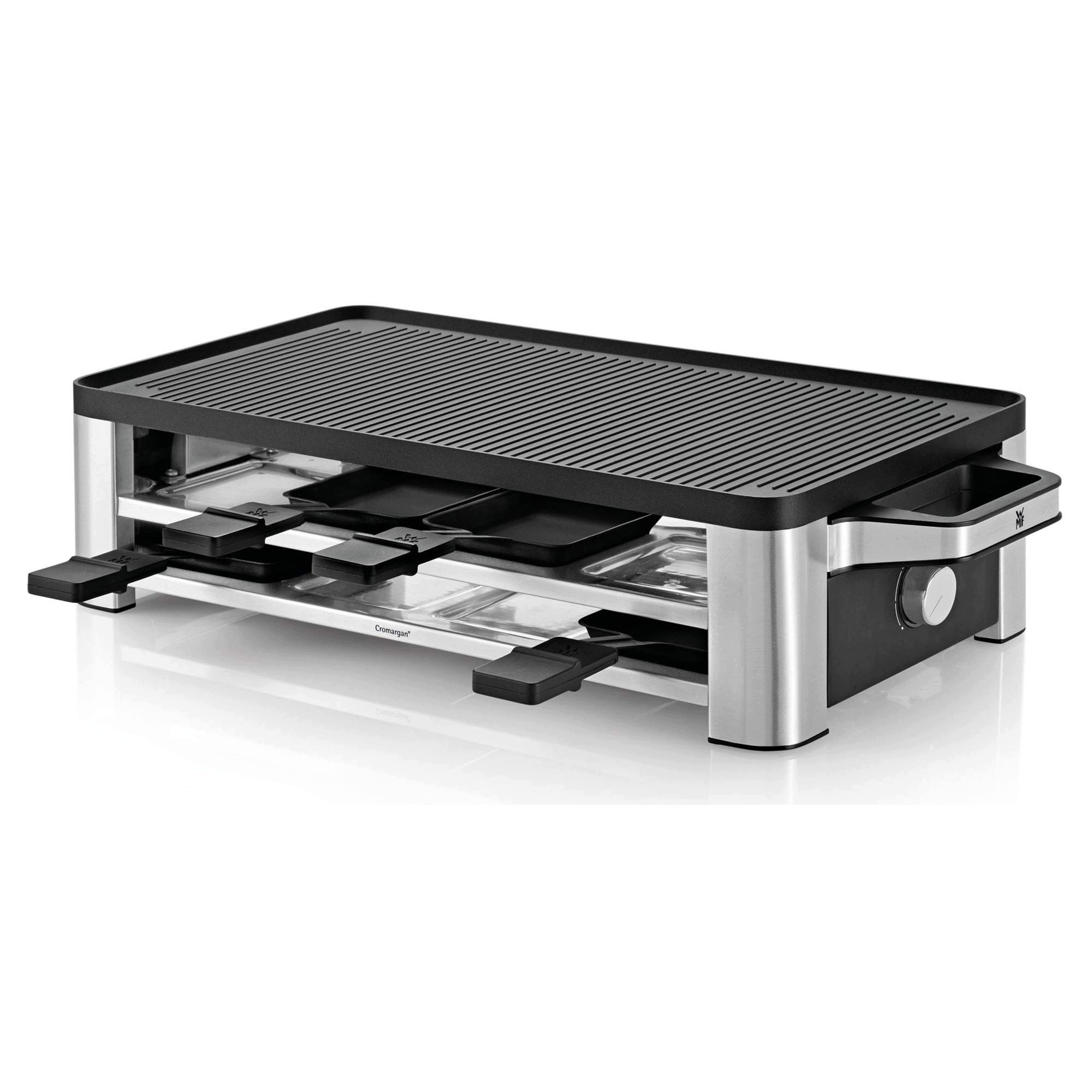 Raclette Gril 1200 W Stříbrný Hliníkový S Regulací Teploty Led