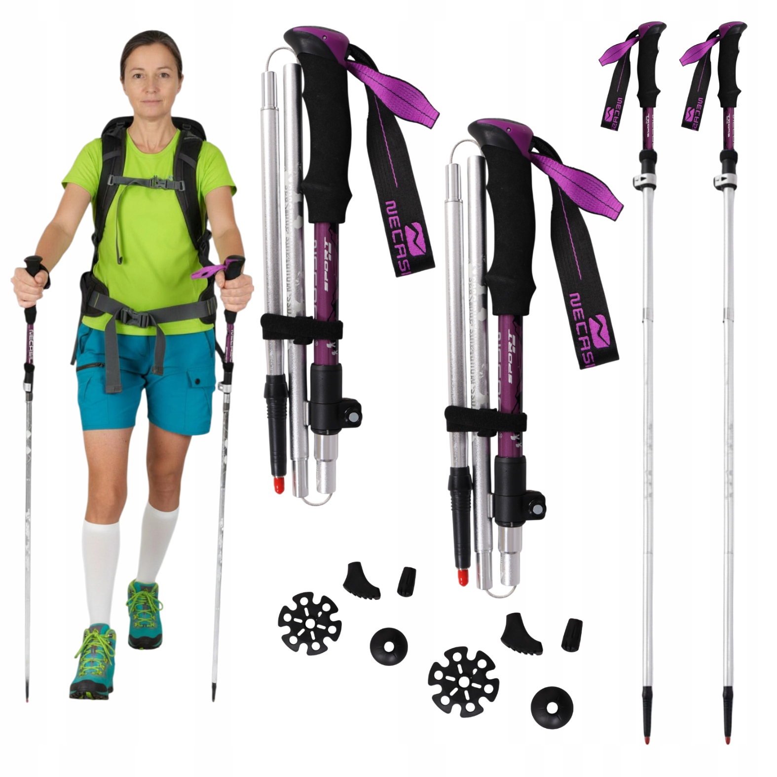 Trekové Hole Pro Nordic Walking Skládací Hole Lehké Chůze Po Horách