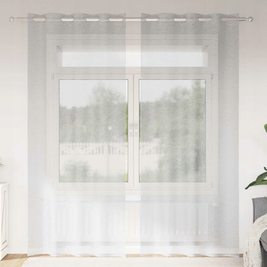 vidaXL Voile Záclona 2 pcs Světle šedá 260 x 140 cm Polyester