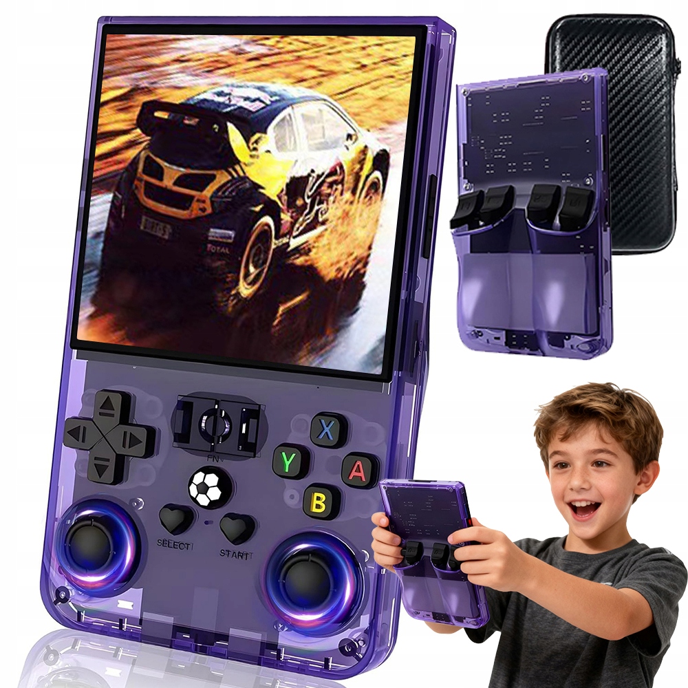 Przenośna Mobilna Konsola Do Gier Retro 18000+ Gry Linux 64GB Fioletowy