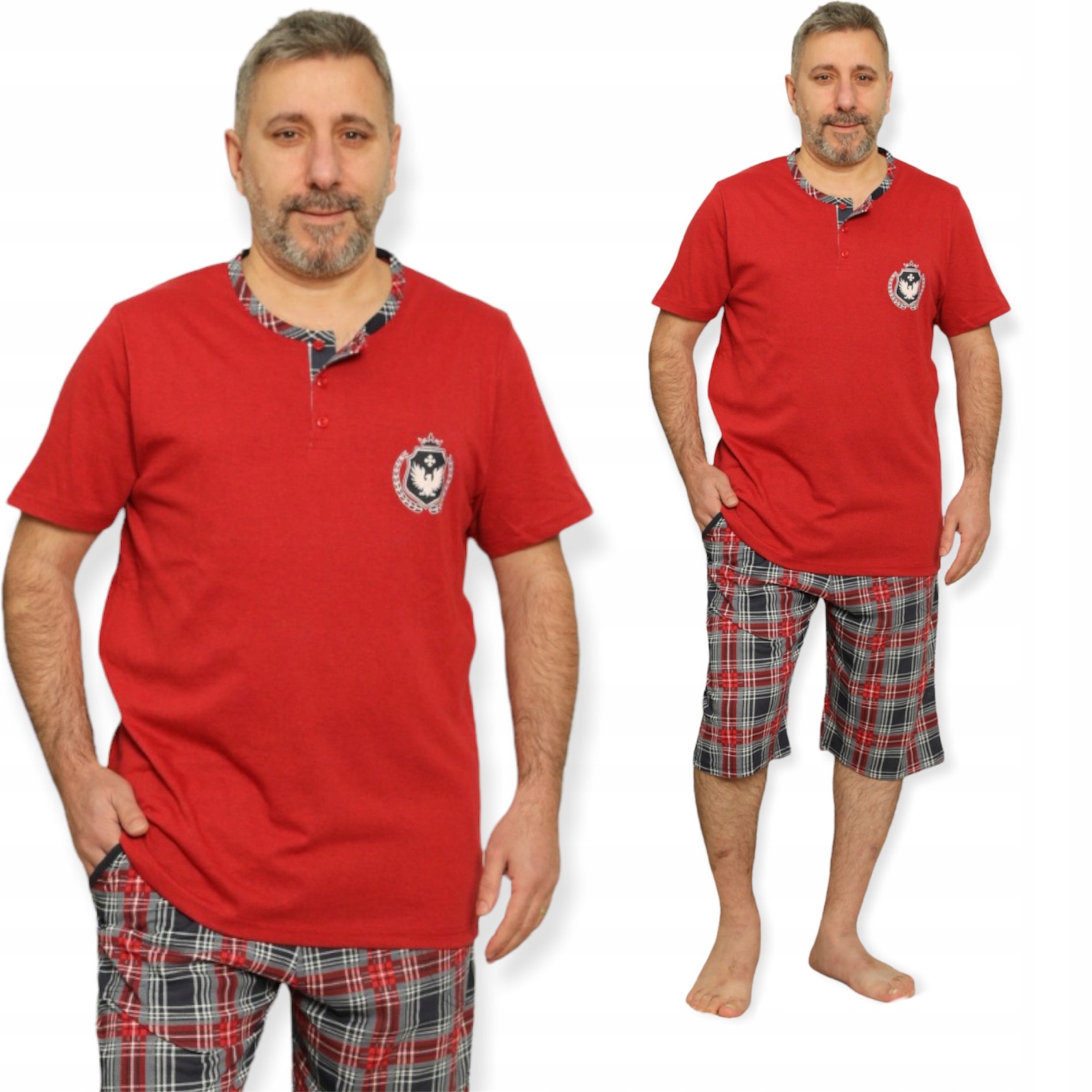 

Piżama Męska Krotki Rękaw Szorty Duże Rozmiary