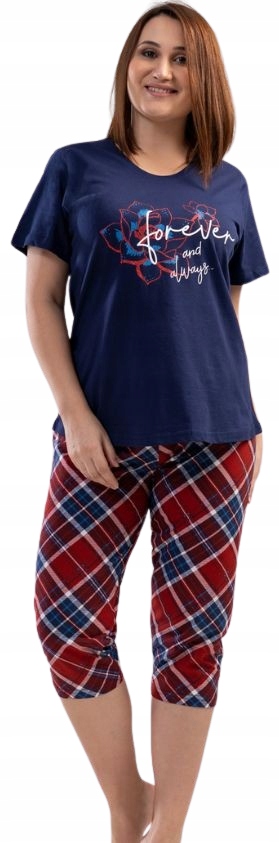 Pyžamo Forever And Always Tričko Rybářské Kalhoty 3/4 Mřížková Mřížka 4XL