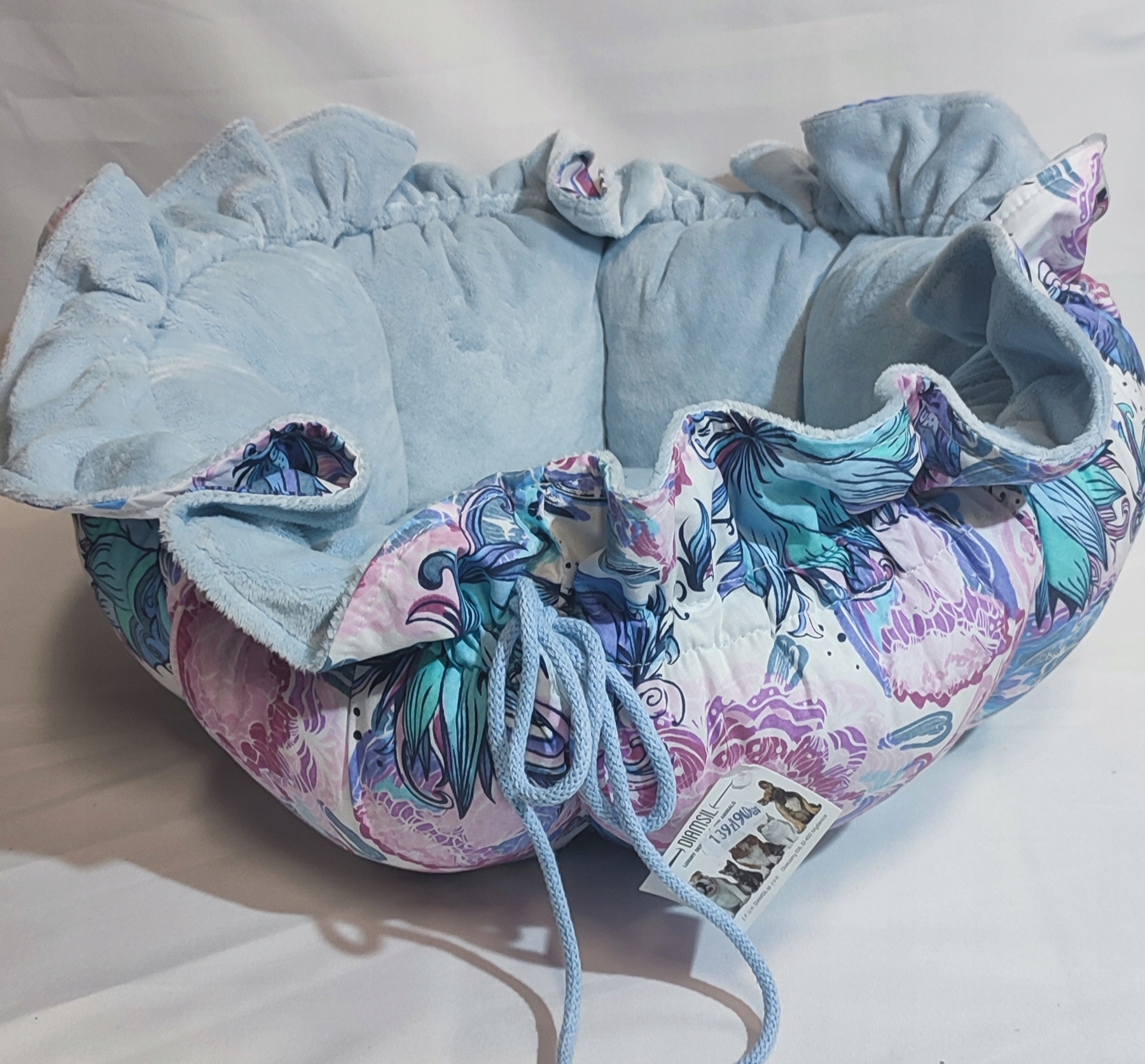 Levně Pelíšek Medúza modré pro psa nebo kočku 45x45x20 cm