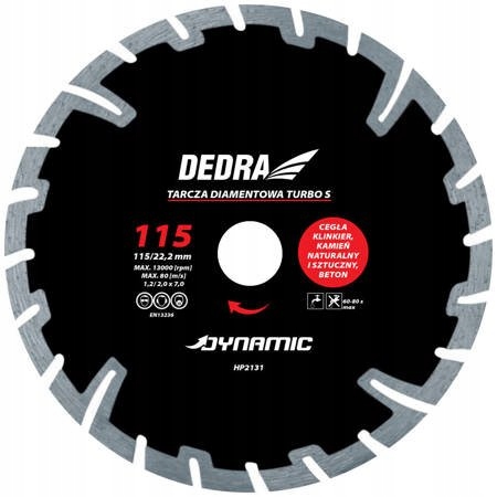 

Tarcza Diamentowa Turbo S 125mm Dedra HP2132