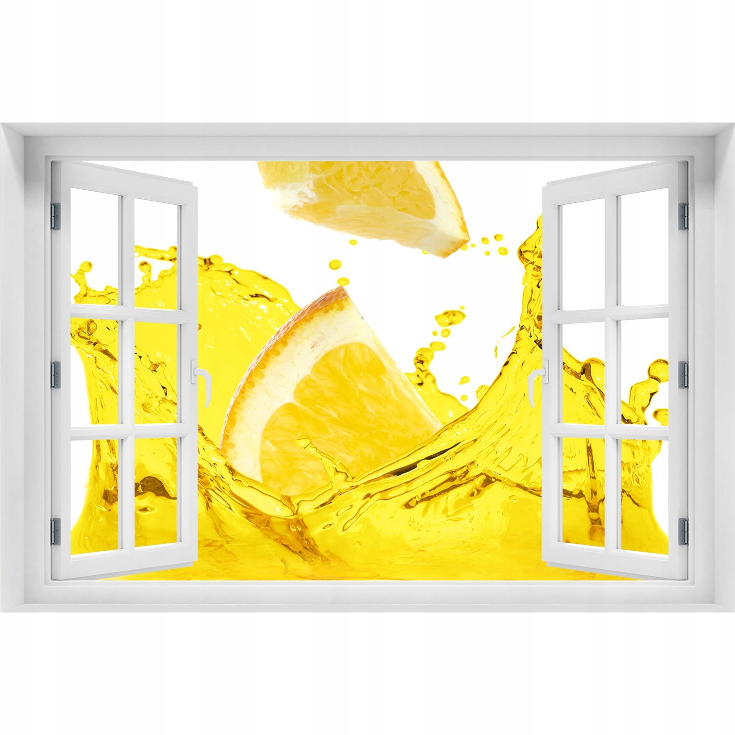 

3D Okno Naklejka na ścianę Plastry cytryny 90x60