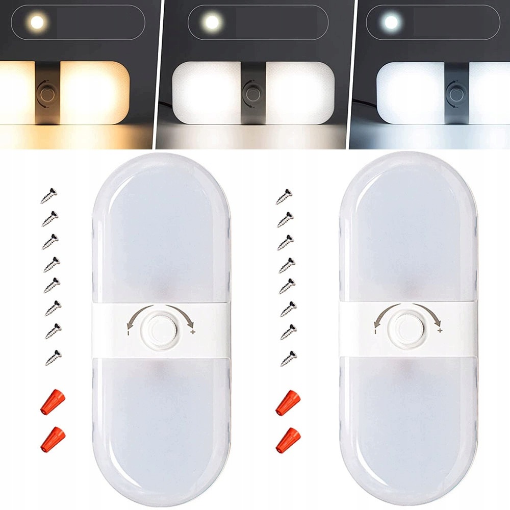 2KS Stropní Lampa 12V/24V Pro Kamper Přívěs Kabiny, s přepínačem