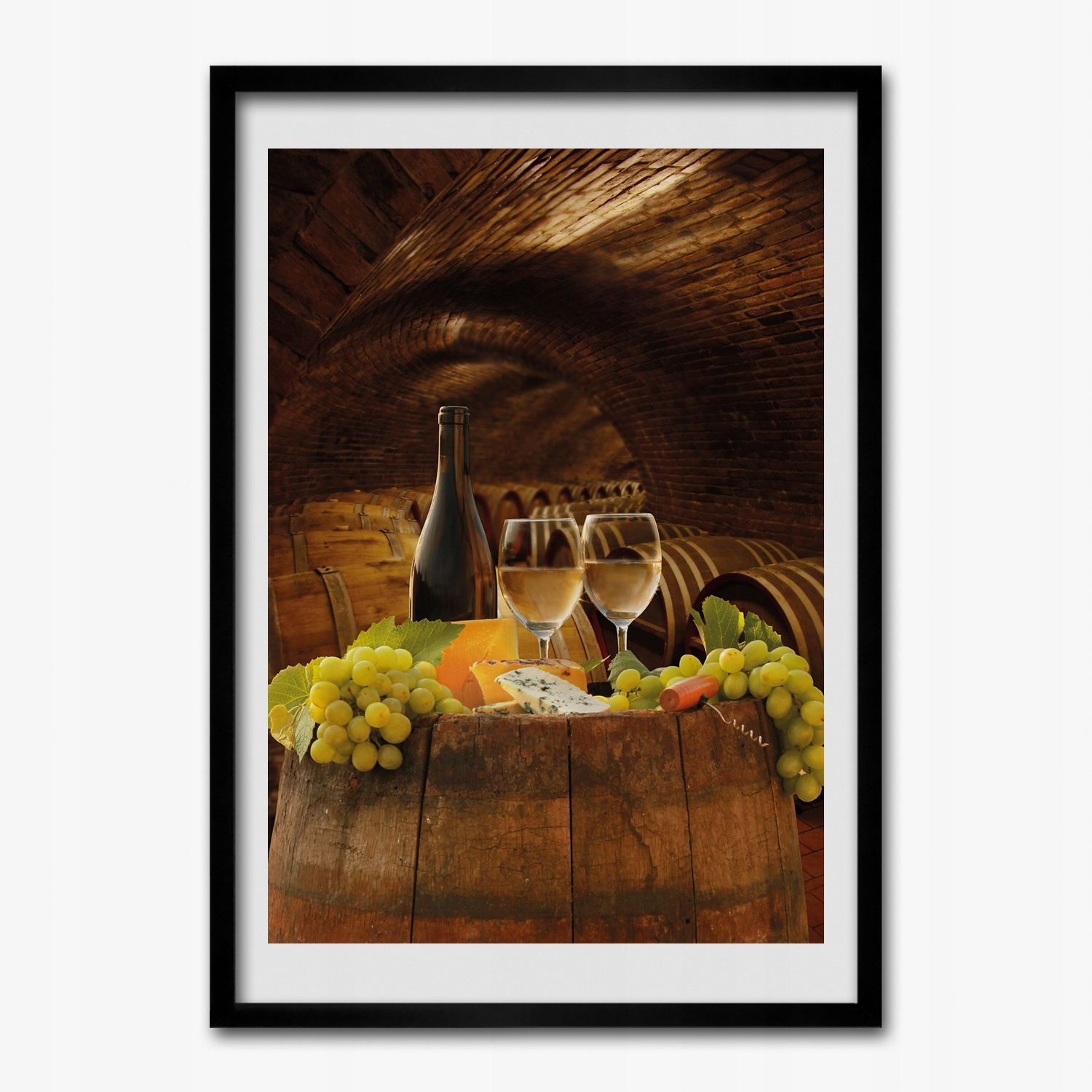 

Obraz w ramie na ścianę Piwnica beczki wino 50x70