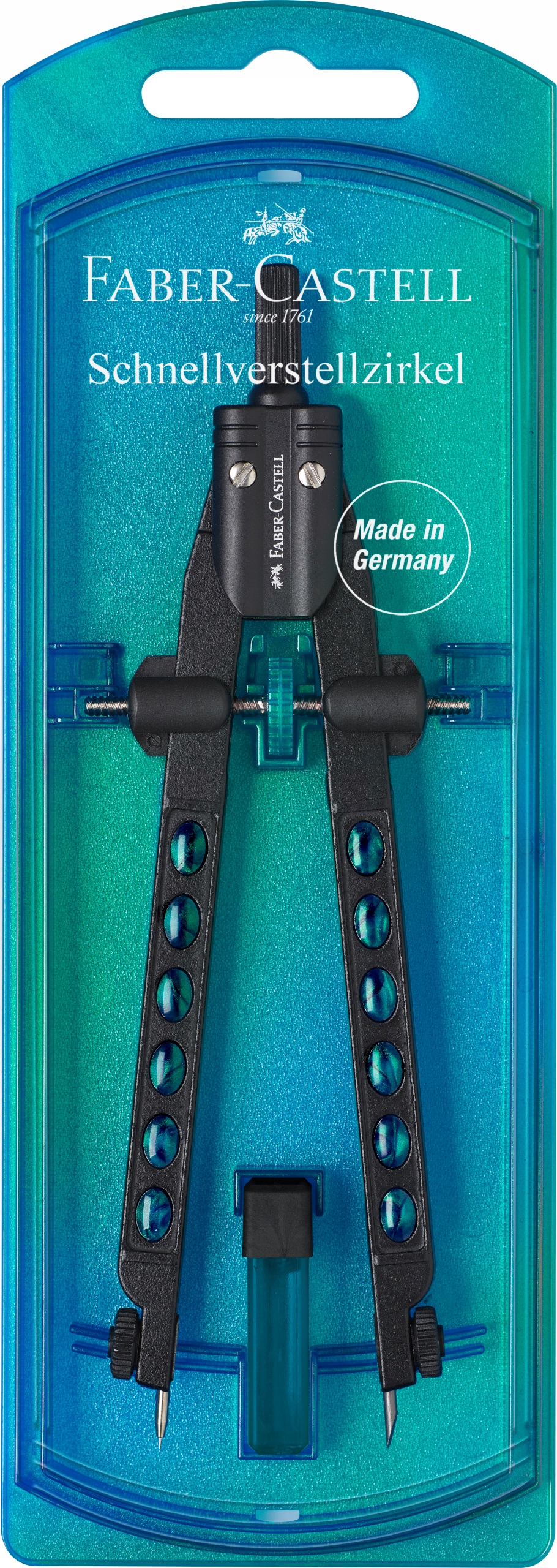 FABER-CASTELL Cyrkiel zestaw w etui + rysiki szkolny kreślarski Factory Marka Faber-Castell