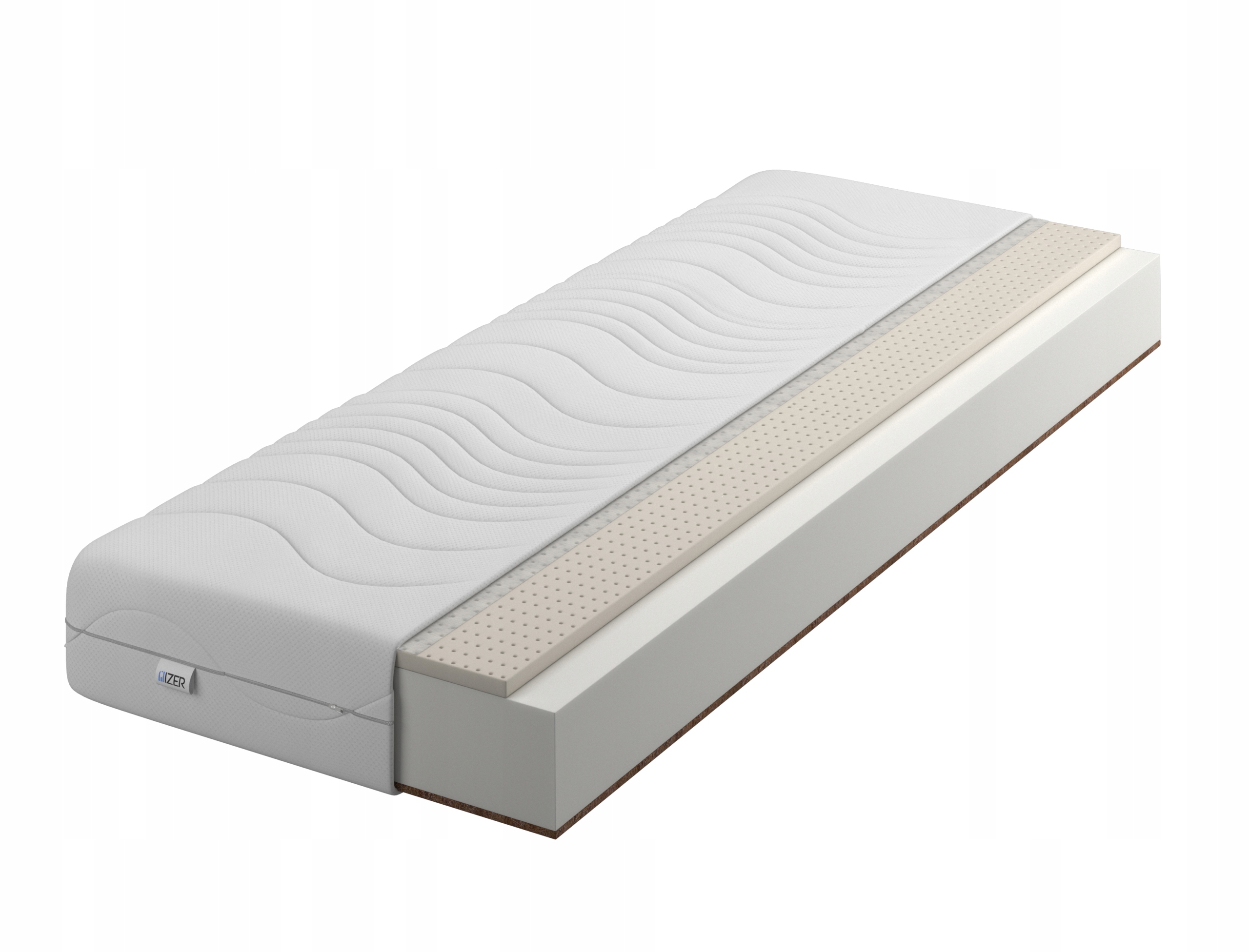 Pěnová Matrace 70x200 x16 cm, kokosová podložka , latex, H2 H4 , 7 zón