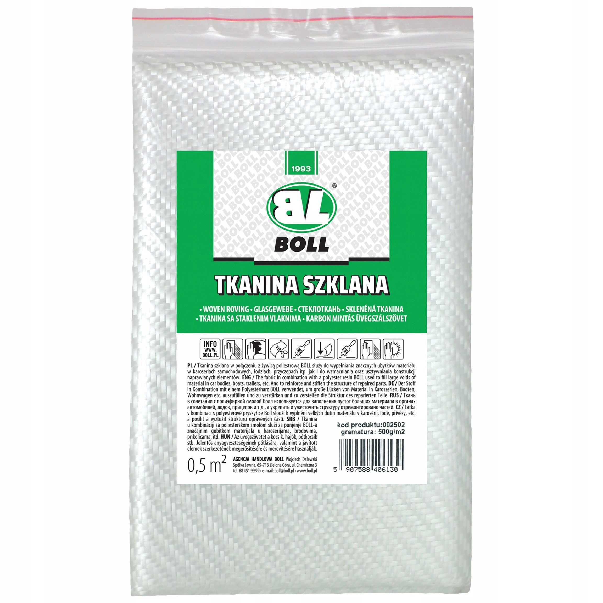BOLL TKANINA SZKLANA 500g/m2 WYMIAR 0,5m2 002502