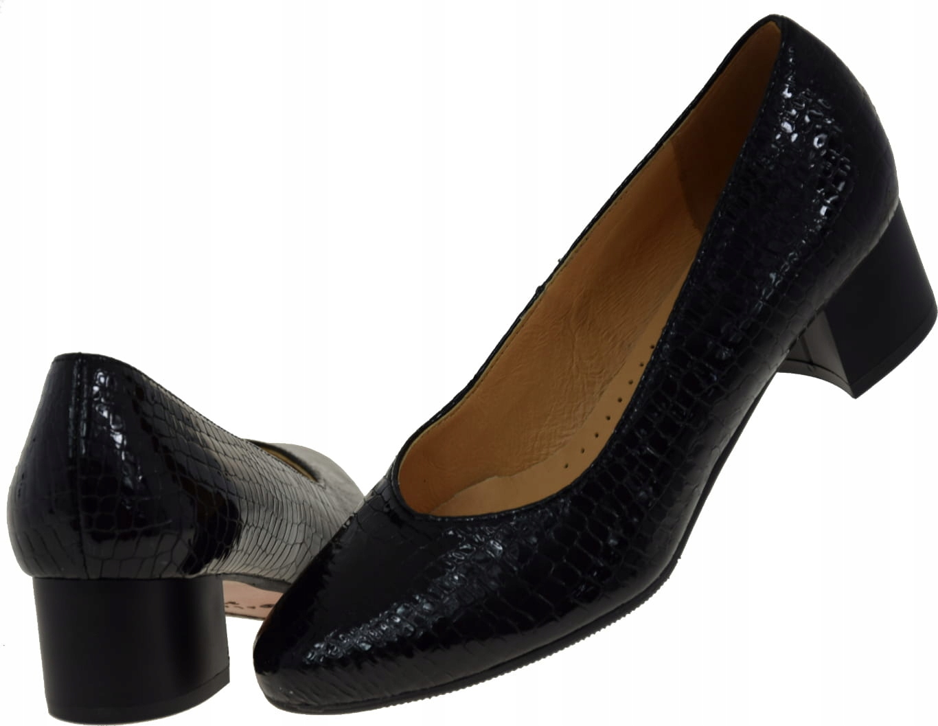 ELEGANCKIE DAMSKIE CZÓŁENKA-PÓŁBUTY GALANT 904 NATURALNA SKÓRA KOMFORT R.40 Długość wkładki 26 cm