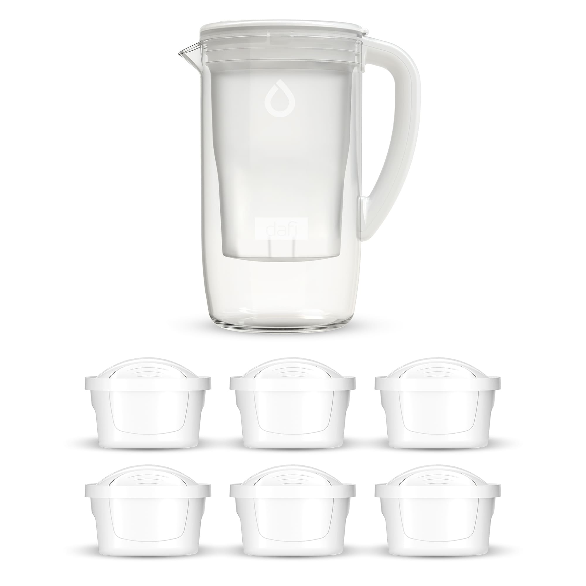 Skleněná Filtrační Konvice Dafi Prisma Led Bílá 6x Vložka Unimax