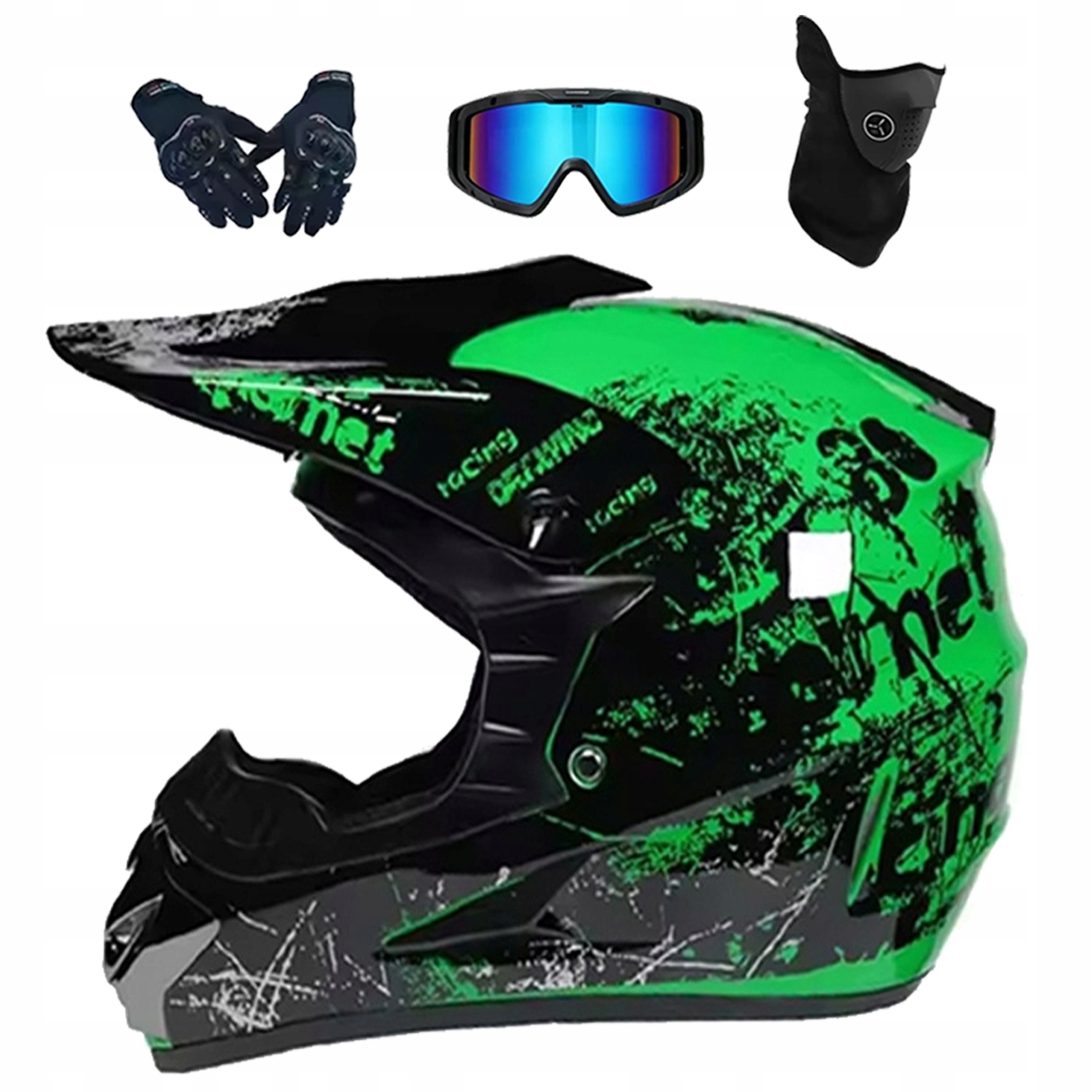 Helma Na Elektrickou Koloběžku Cross Enduro Quad Bmx Helma Brýle Rukavice L